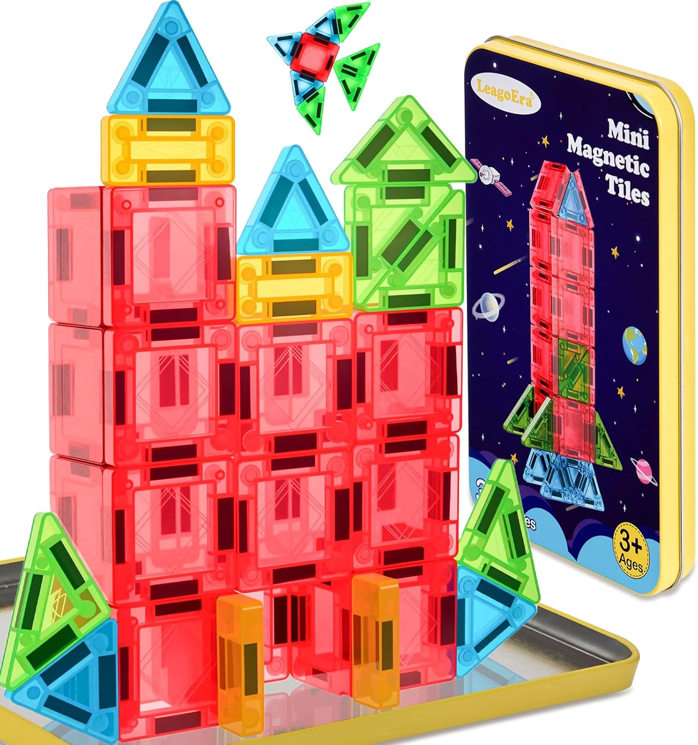 Detalle de LeagoEra Mini Giochi di Costruzione Magnetici 32 Pezzi — Compagni di Viaggio Creativi per 3–8 Anni