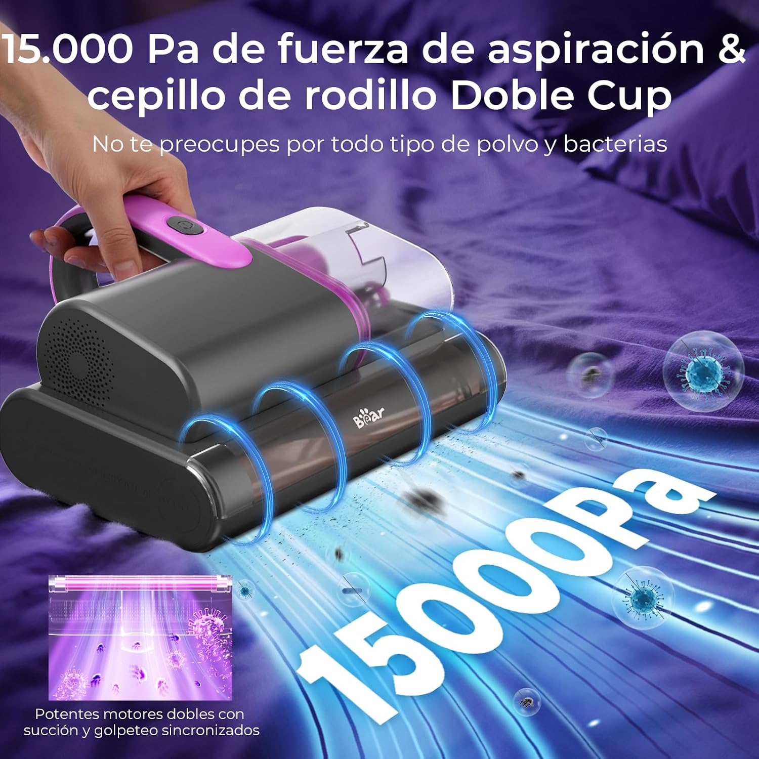 Thumbnail 3 de Bear Aspirador Antiácaros con Luz UV-C y 15 kPa