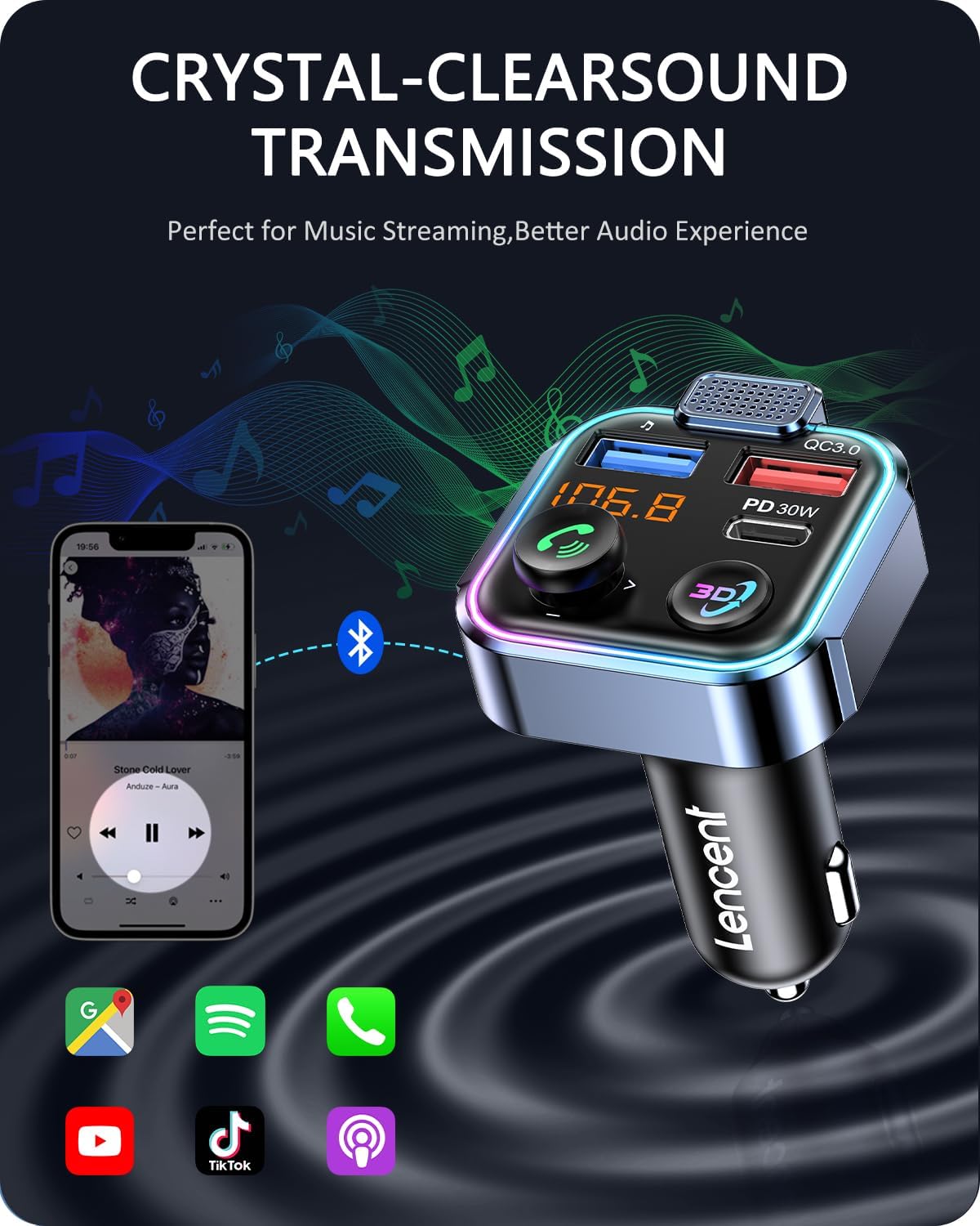 Thumbnail 3 de LENCENT BT23R Transmetteur FM 48W