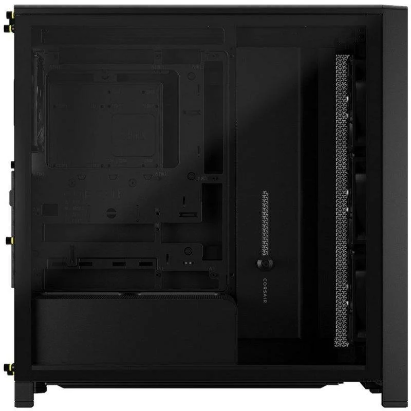 Detalle de Corsair FRAME 4000D Wood RS: chasis modular con panel de nogal y 4 ventiladores PWM