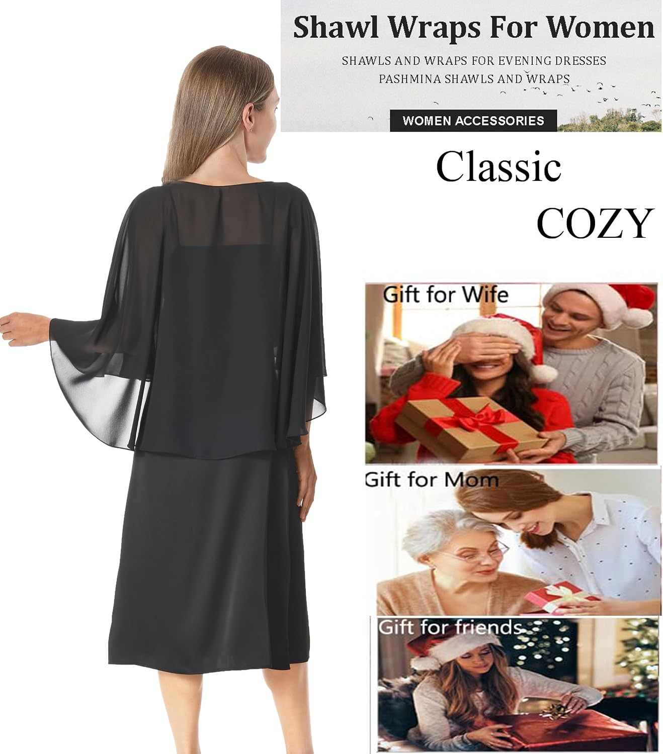 Detalle 2 de Chiffon Capelet for Women in Tulle Polyester