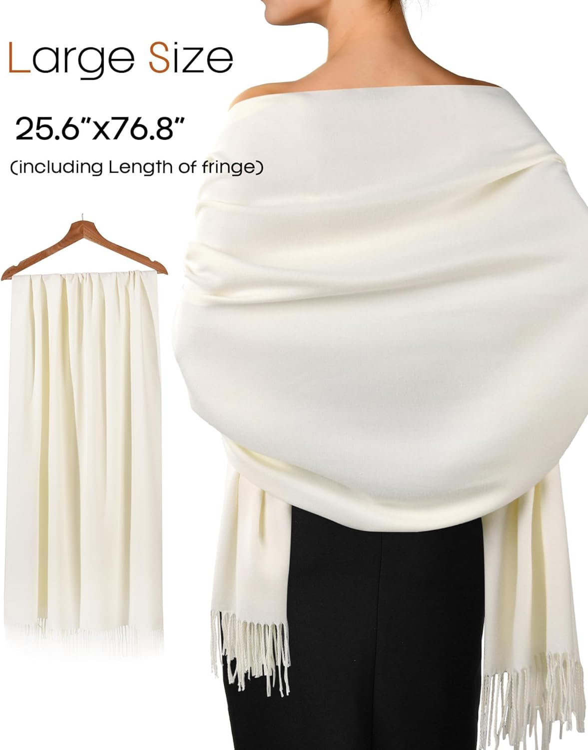 Thumbnail 5 de FURTALK Butter-Soft Pashmina Shawl Wrap (70% Polyester, 30% Viscose) for Women