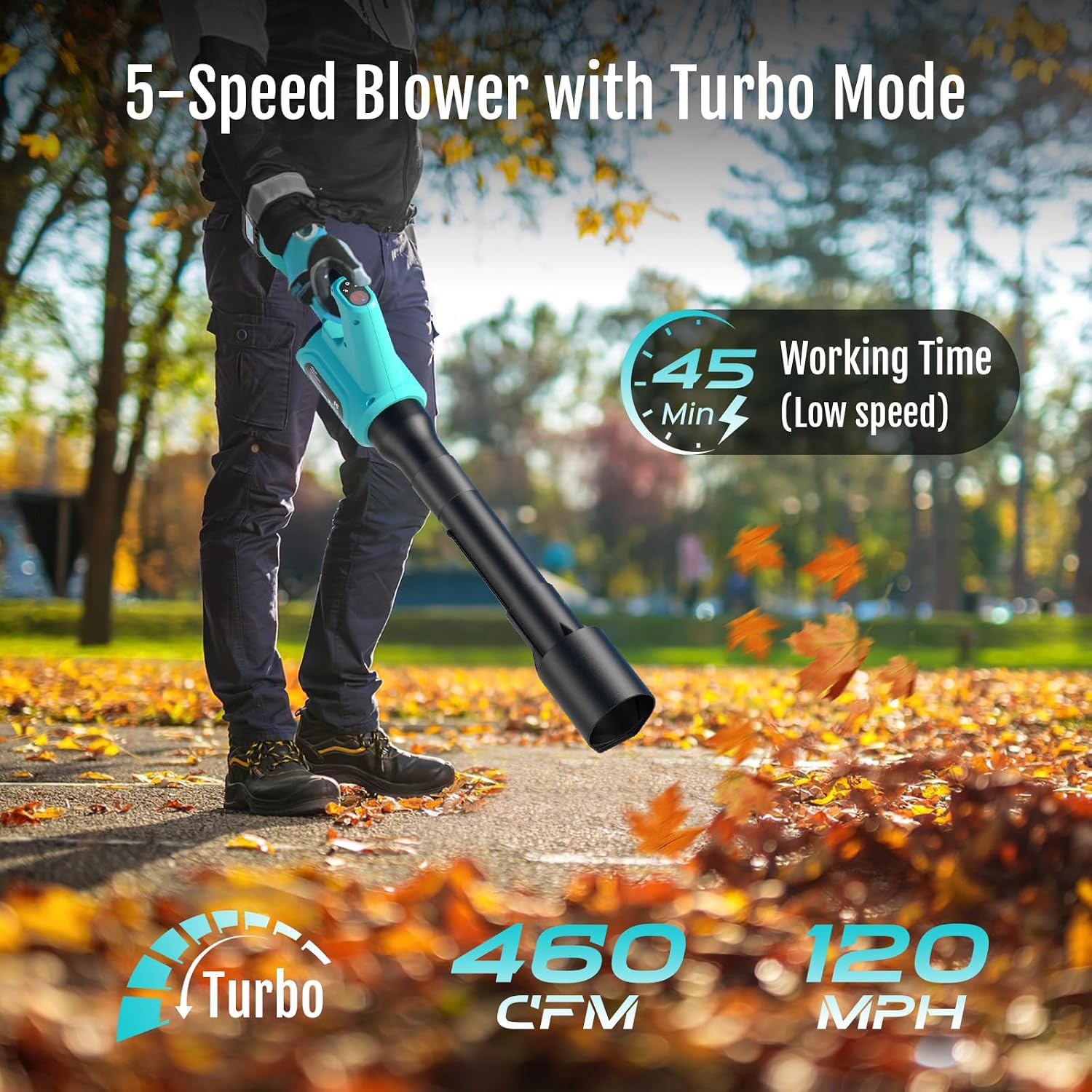 Thumbnail 1 de YARDCARE BBL20007B Cordless Leaf Blower with 4.0Ah Battery, 5 Speeds & Turbo