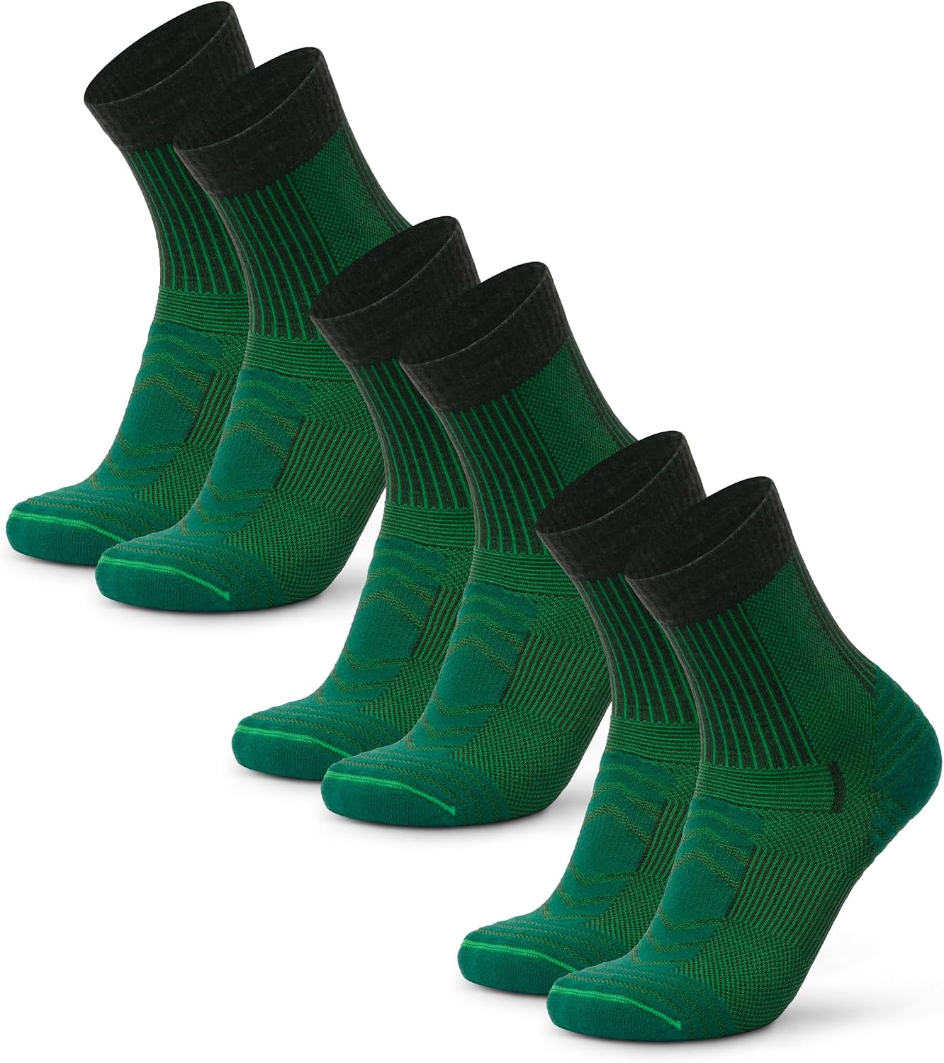 Detalle de DANISH ENDURANCE Chaussettes de randonnée en laine mérinos chaudes avec rembourrage léger (3 ou 5 paires) unisexes