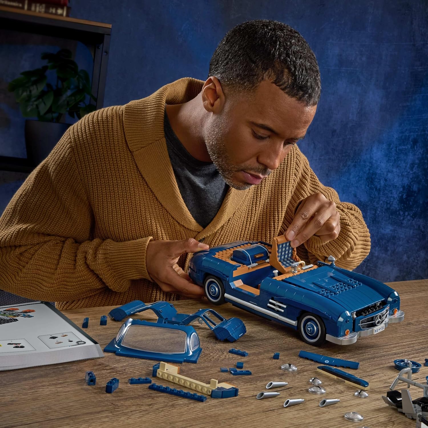 Thumbnail 1 de Mattel Brick Shop Hot Wheels Premium Serie – Mercedes-Benz 300 SL, 1:12, 1600 Teile (HWW25)