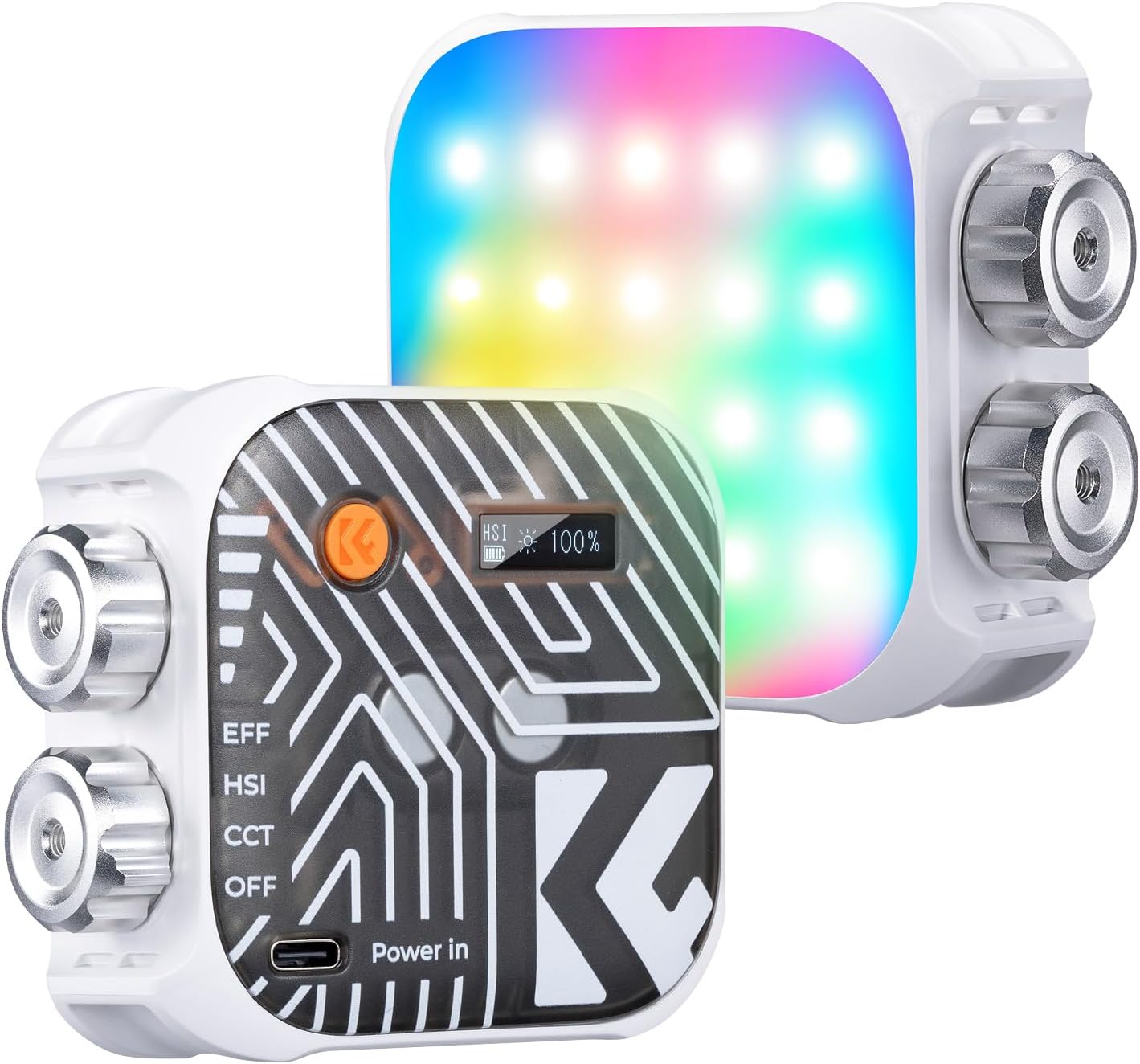 Detalle de K&F CONCEPT RGB Video Light with 21 effects (360° full colour) 2500K–9900K, CRI 96+