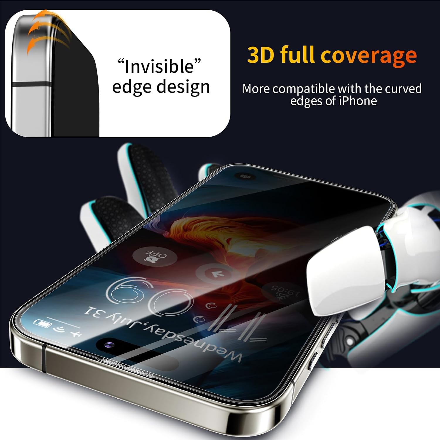 Detalle 2 de Tentoki Privacy Screen Protector 6.1-inch for iPhone