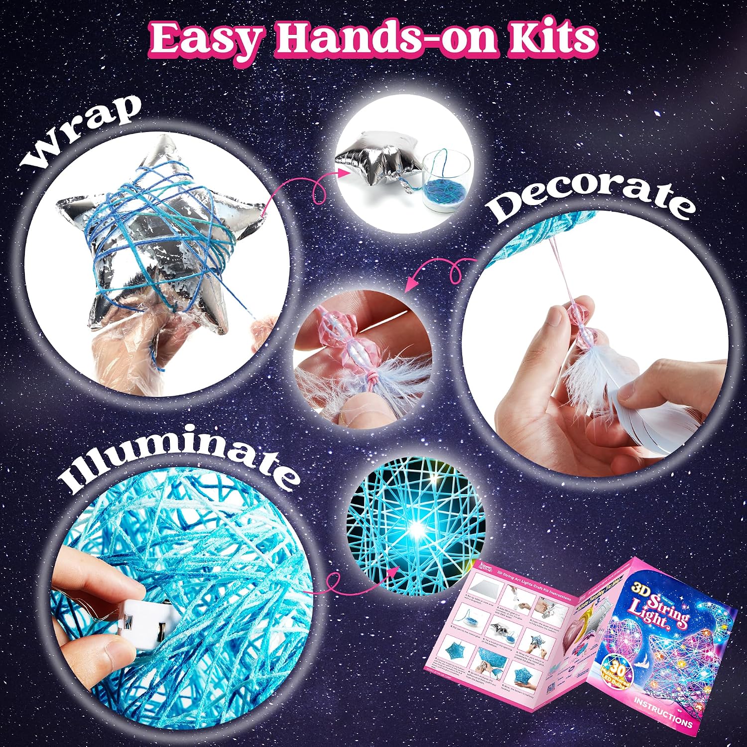 Detalle 2 de Klever Kits Kit de arte con cuerdas 3D 10 pulgadas