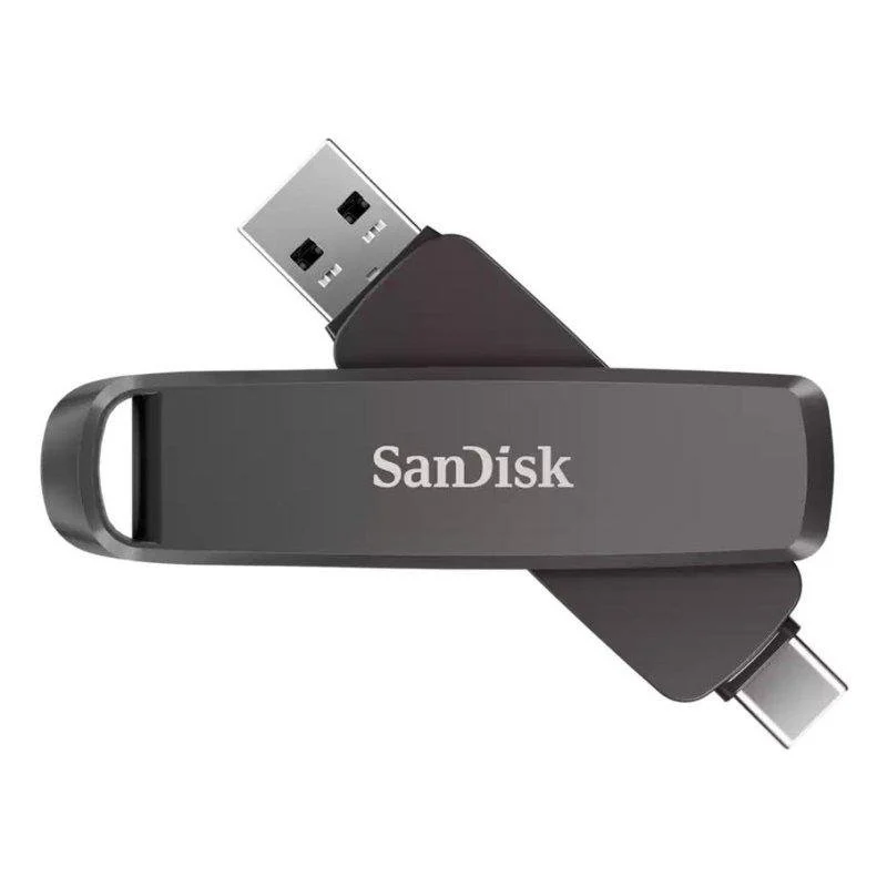 Detalle de SanDisk Extreme PRO Dual Drive 1 TB USB 3.2 Gen 2 (Tipo C/Tipo A) – rendimiento y versatilidad en un único dispositivo