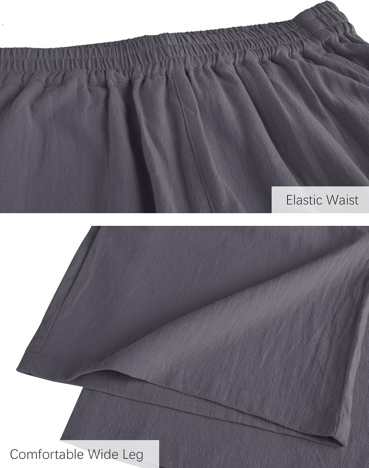 Detalle de Womens Cotton Cropped Pants: Loose Fit Wide Leg Capri
