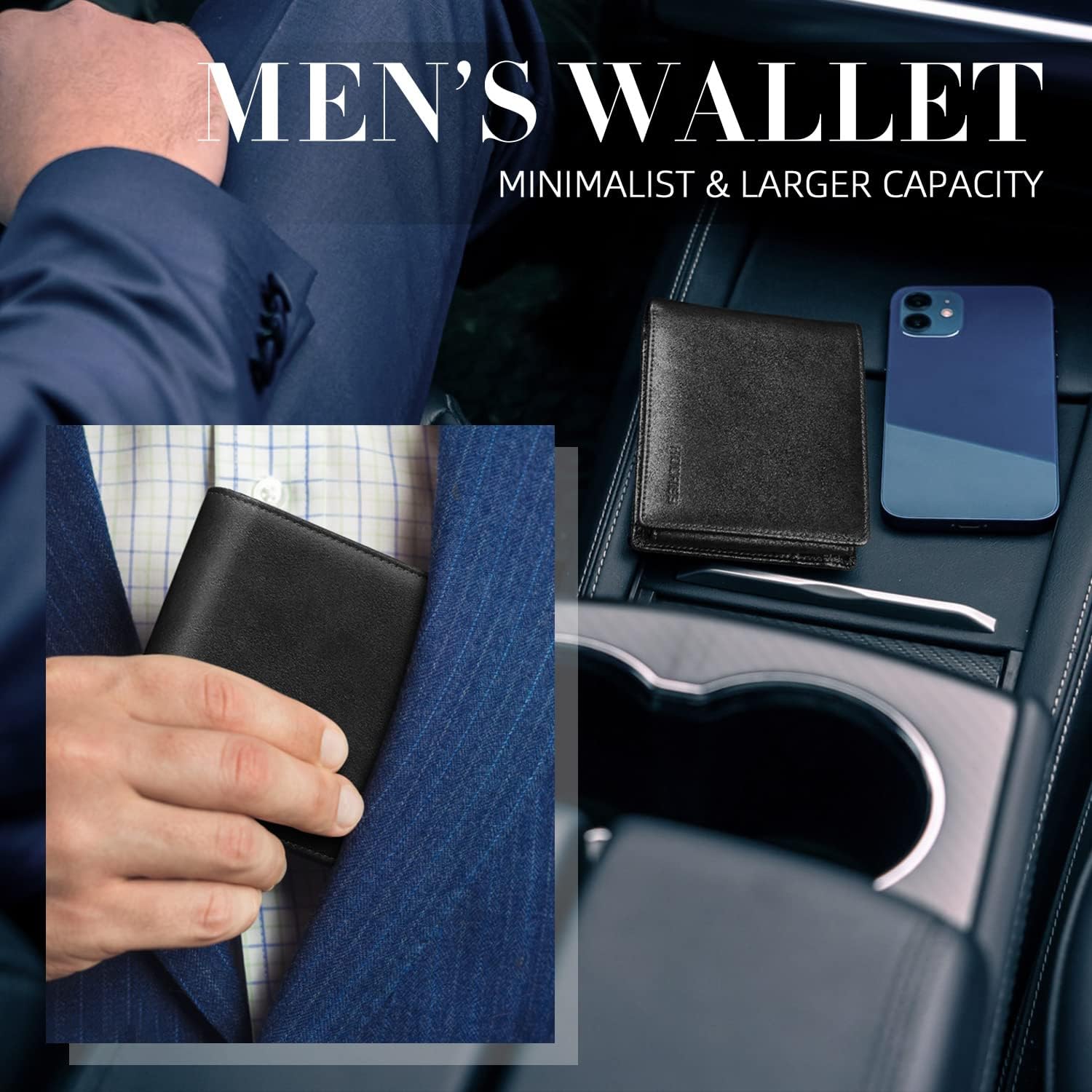 Thumbnail 6 de HOCRES Wallets RFID blocking slim wallet 15-card