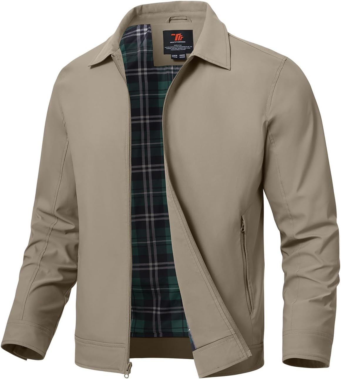 Detalle de BGOWATU Men's Lightweight Full-Zip Windbreaker Jacket, Water-Resistant