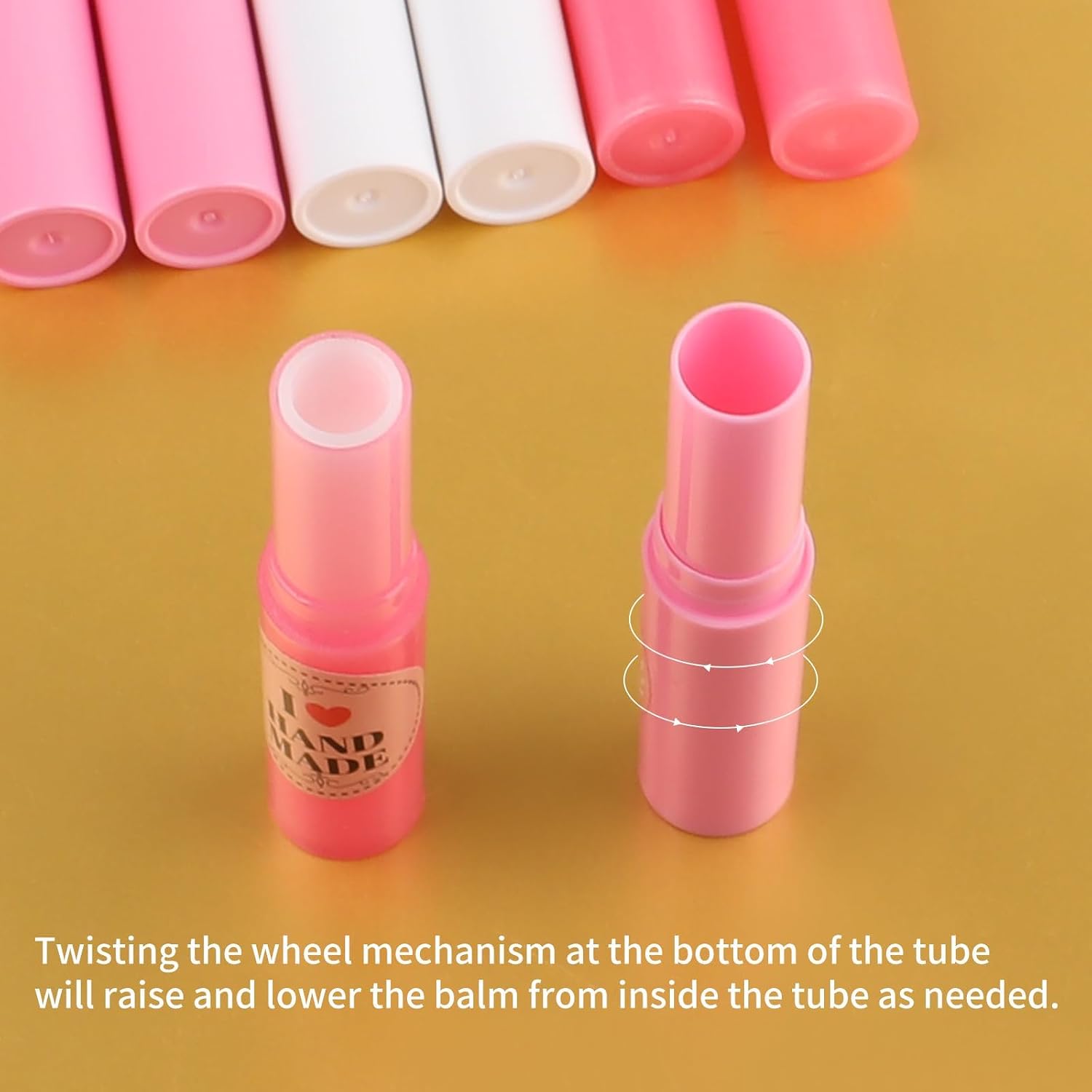 Thumbnail 3 de Ktxaby 30Pcs Empty Lip Balm Tubes with Decorative Stickers – 4g Refillable Twist-Up Containers (Pink)