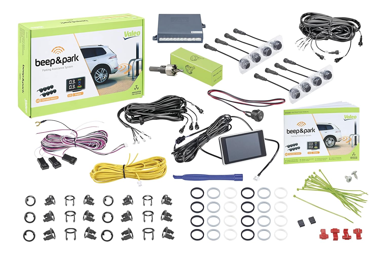 Thumbnail 1 de VALEO 632202 Beep&Park Parking Assistance System – 8 Sensors + LCD Display (Front & Rear Installation)