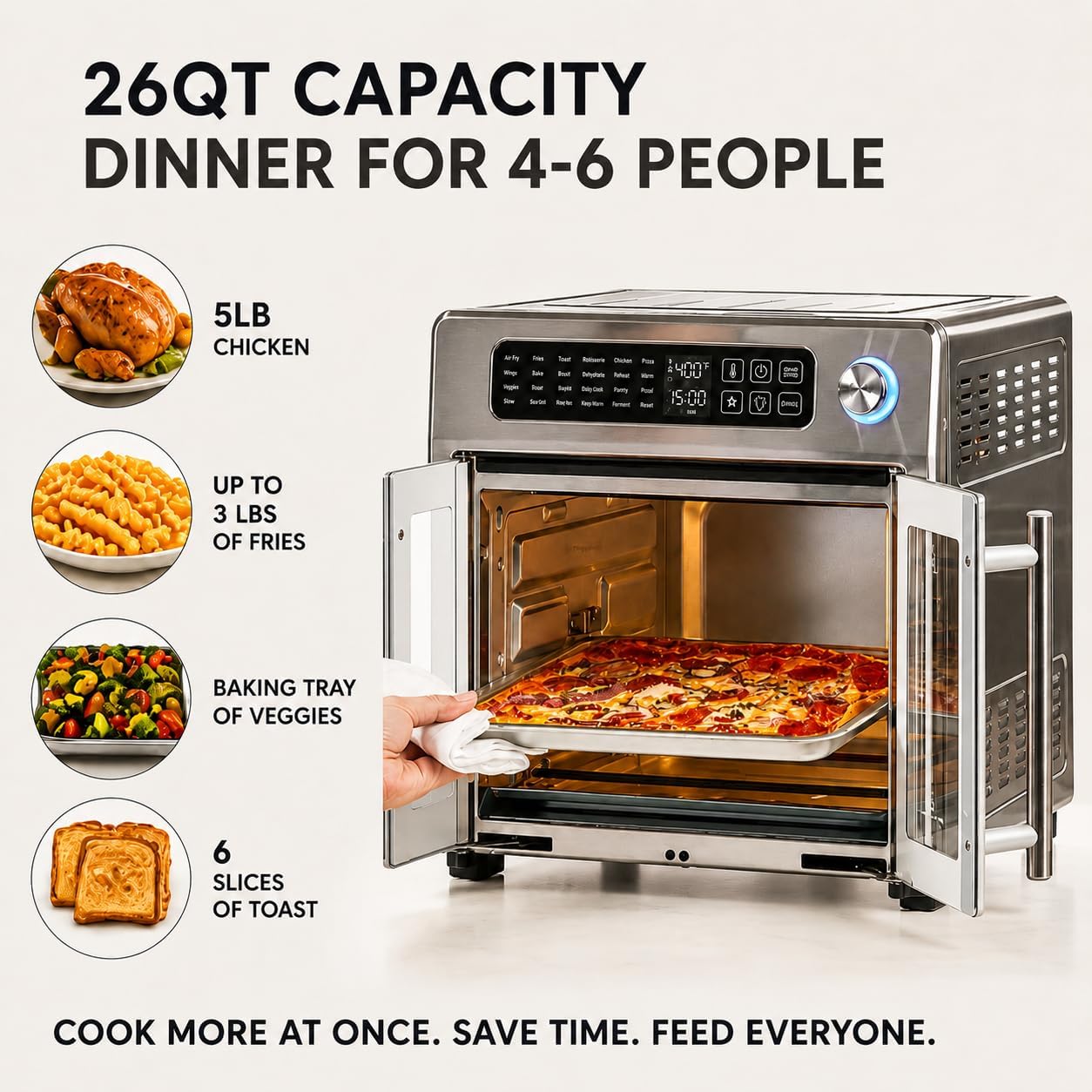Thumbnail 4 de Emeril Lagasse Extra Large Toaster Oven Air Fryer, 24 Functions 🍽