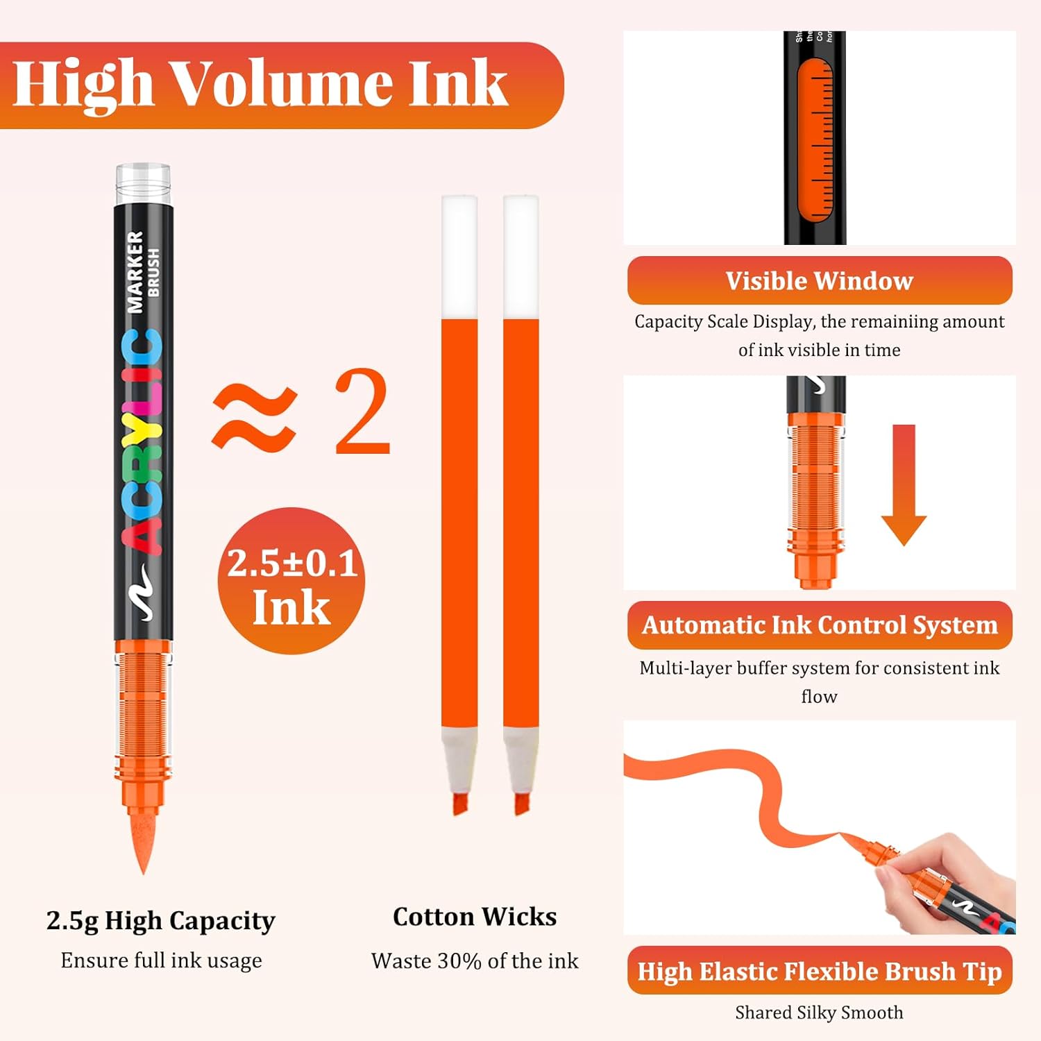 Thumbnail 4 de Funnasting 72 Colours Acrylic Paint Pens (Soft Brush Tip) – acrylic marker set for glass, fabric, rocks and DIY crafts