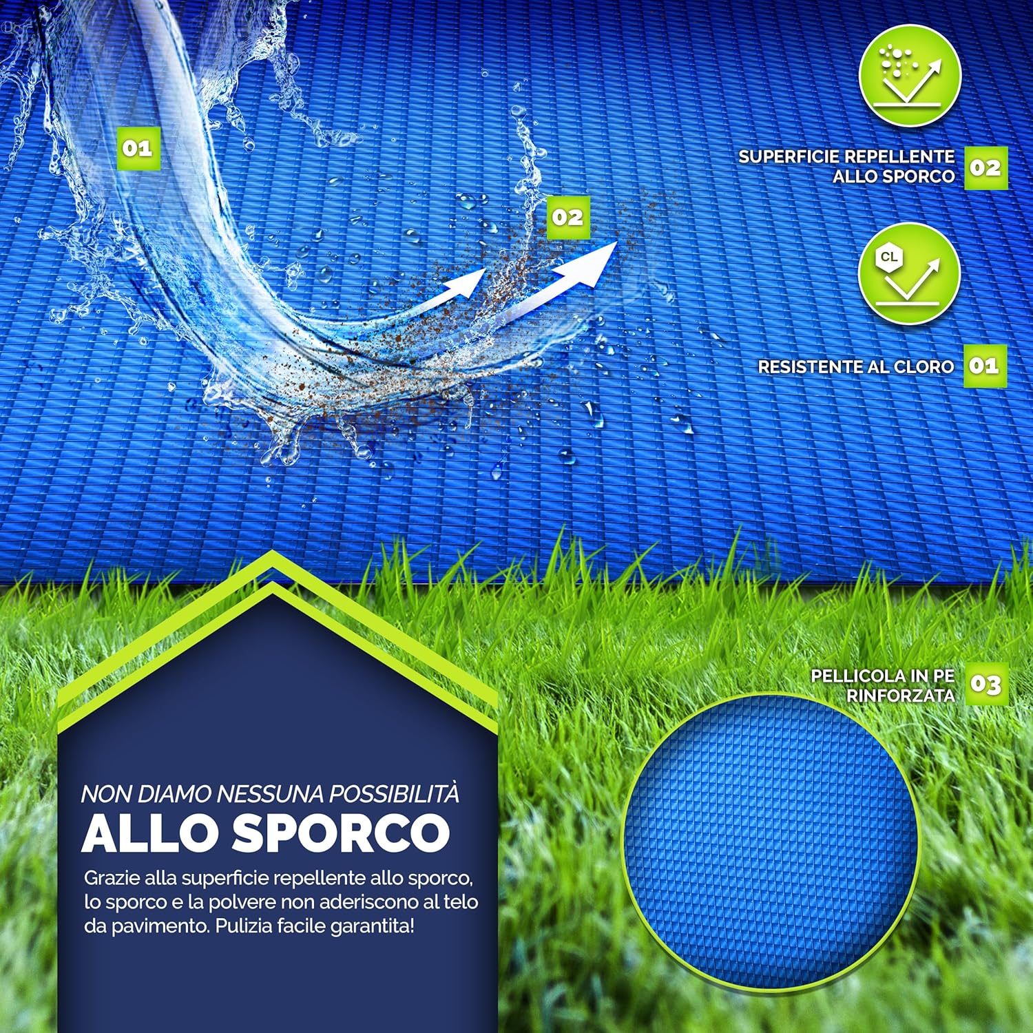 Thumbnail 2 de tillvex Premium Pool Bodenplane 274 x 274 cm – Protezione affidabile del fondo piscina