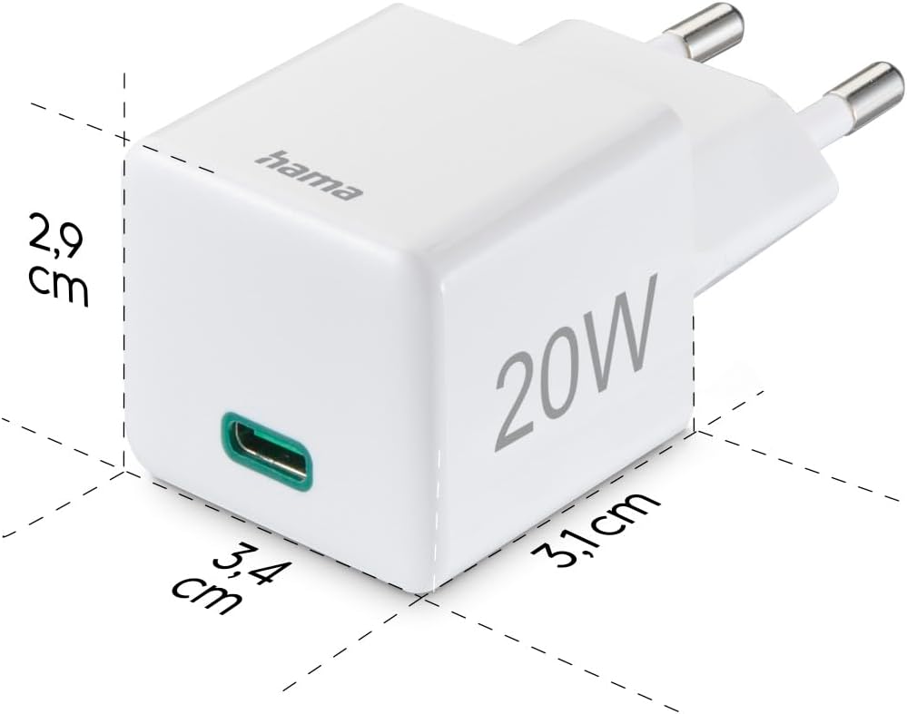 Thumbnail 3 de Hama Chargeur Rapide iPhone 20W USB‑C 1 m (certifié Apple MFi) + câble Lightning 1 m, blanc