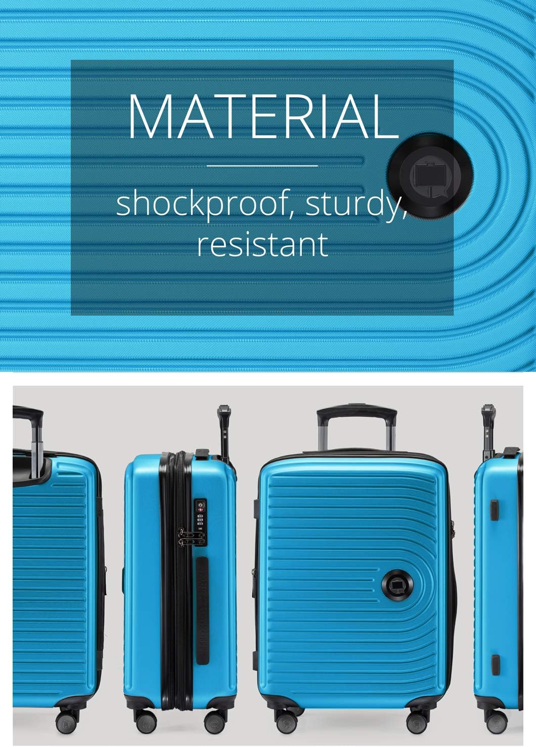 Detalle 2 de Hauptstadtkoffer Mitte Bagage – Ensemble de Bagage cabine bleu cyan 55 cm (S)