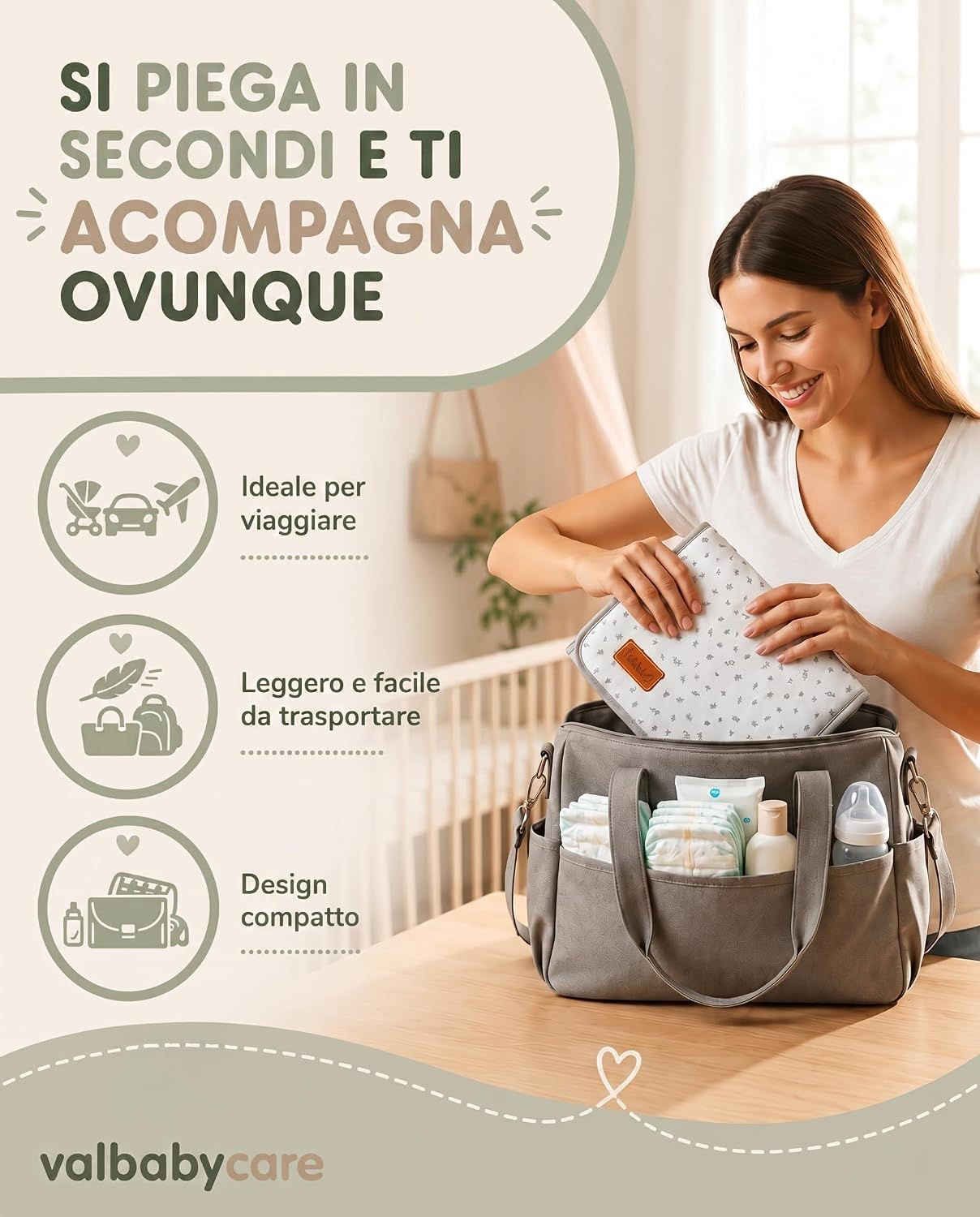 Thumbnail 1 de Fasciatoio Portatile Neonato Impermeabile Pieghevole e Lavabile Valbaby