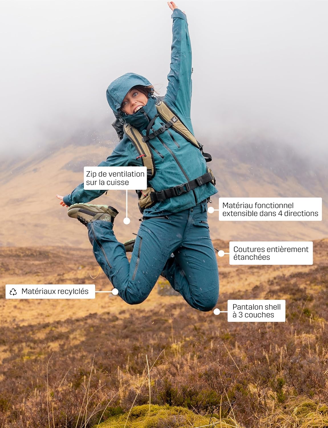 Thumbnail 5 de RevolutionRace Silence Proshell Pants pour femme : pantalon de randonnée ventilé et imperméable