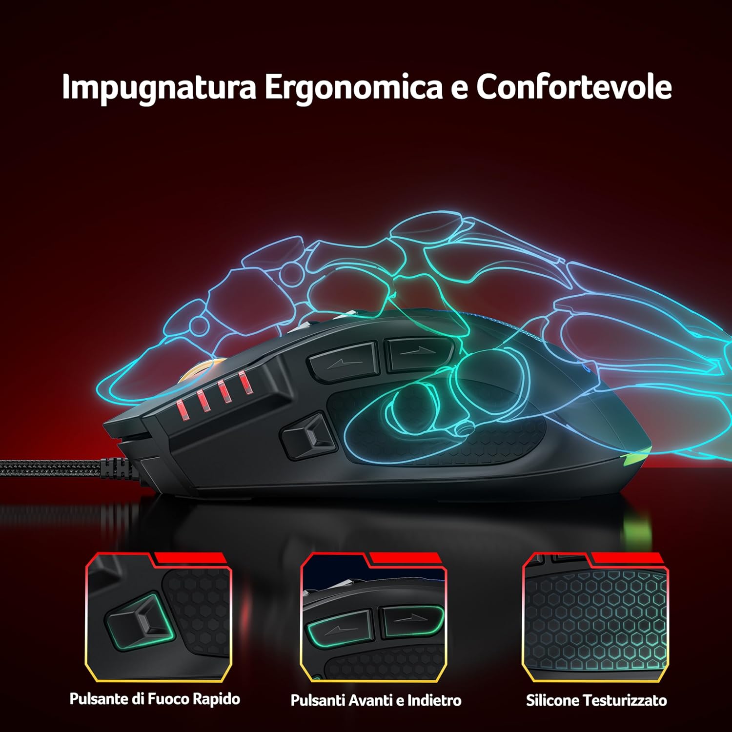 Thumbnail 5 de Acer Mouse Gaming cablato 12800 DPI, 8 pulsanti