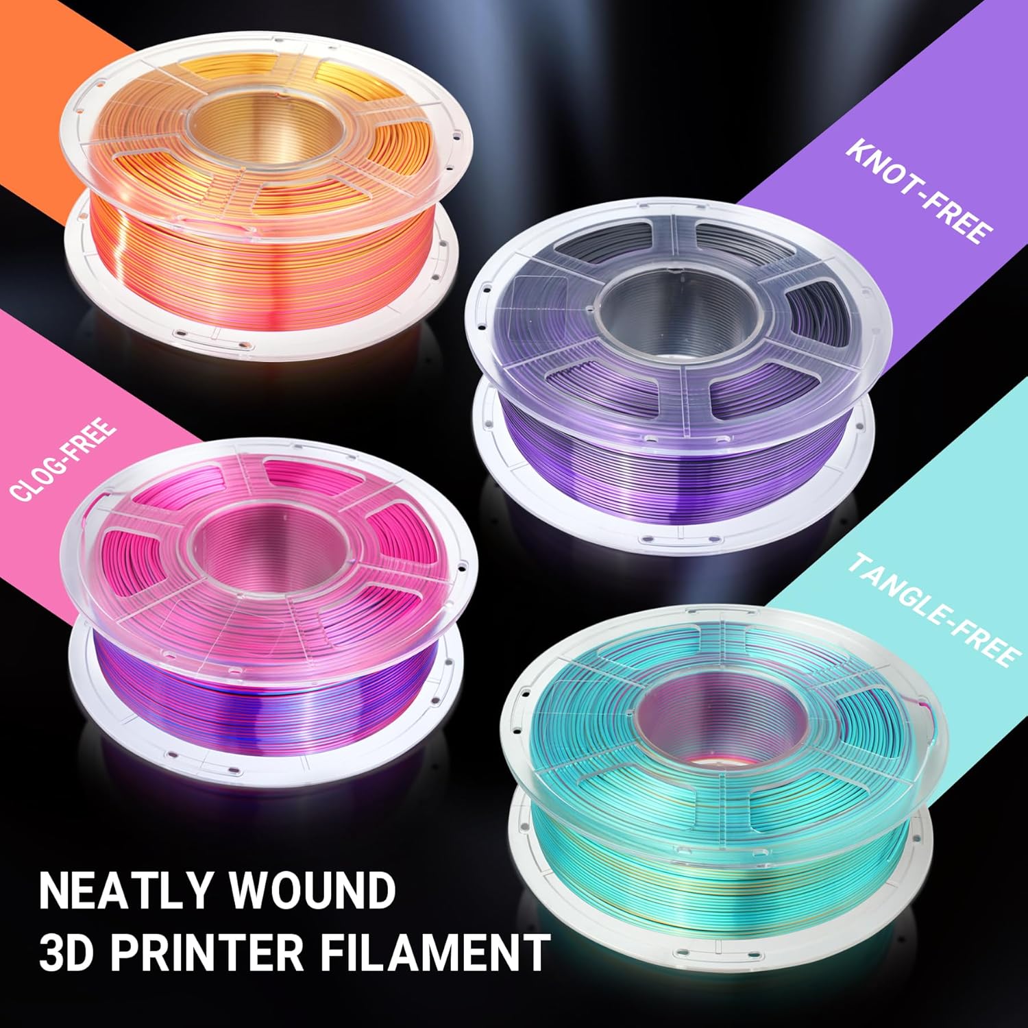 Thumbnail 7 de SUNLU Silk PLA Plus 3D Filamento 🌈 Doble Color 1.75mm 1kg