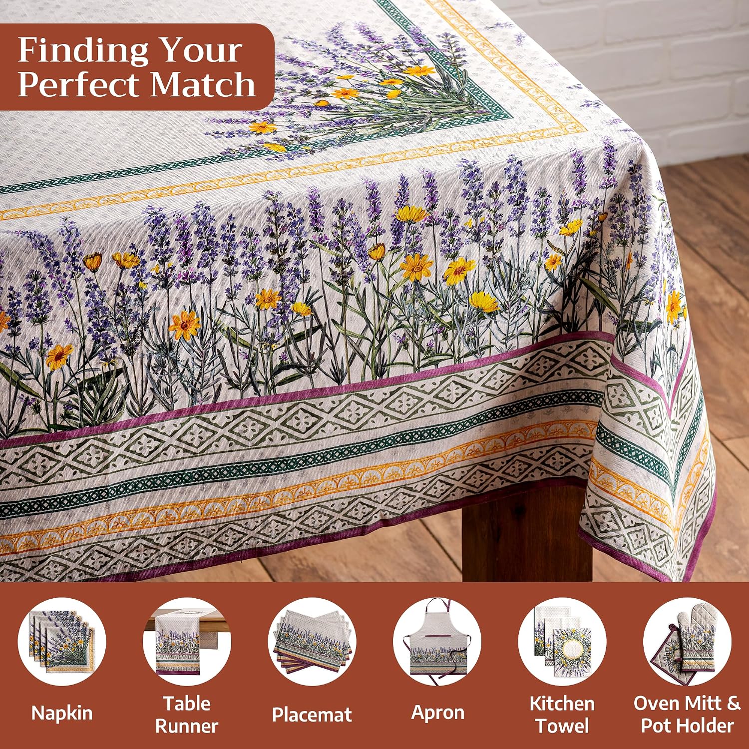 Thumbnail 3 de Maison d' Hermine 60x90 Rectangle Cotton Table Cloth in Lavender