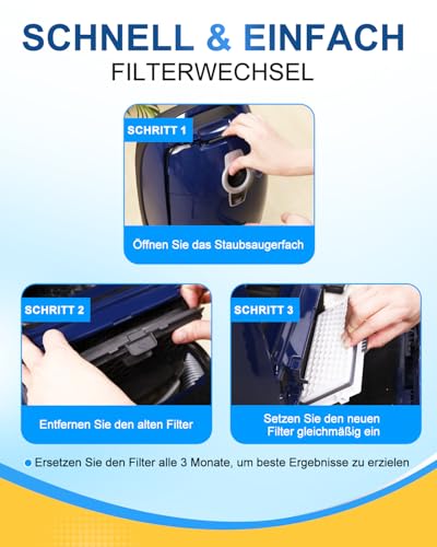 Detalle 2 de KEEPOW 2 HEPA Airclean Plus 50 Filters für Miele Complete C3/C2, Compact C1/C2 und S-Serie