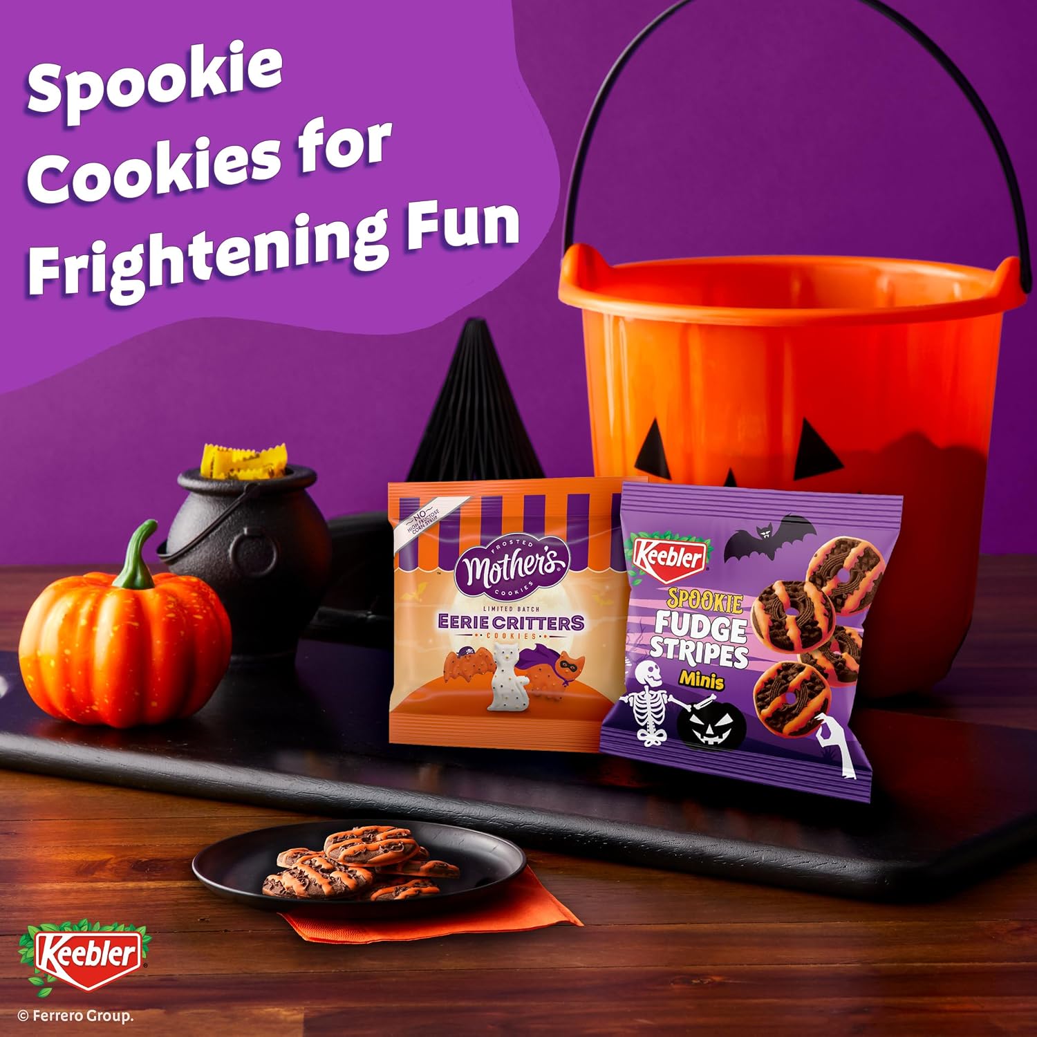 Detalle de Keebler Trick or Sweet Treat Halloween Cookie Variety Pack, 30 Individually Wrapped Packs
