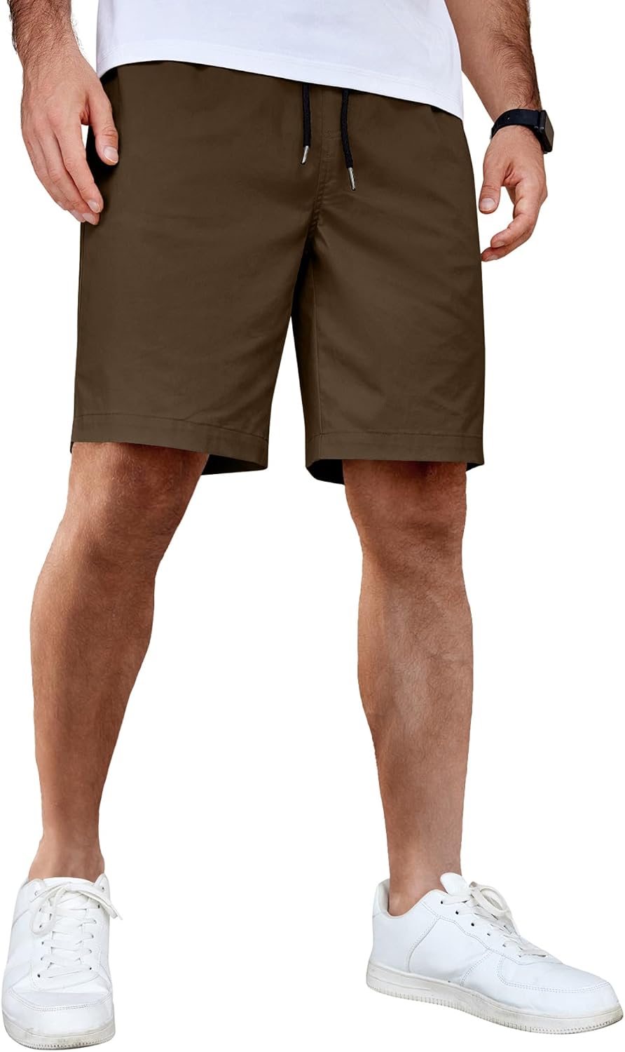 Detalle de COOFANDY Men’s Casual Cotton Drawstring Shorts with Elastic Waist