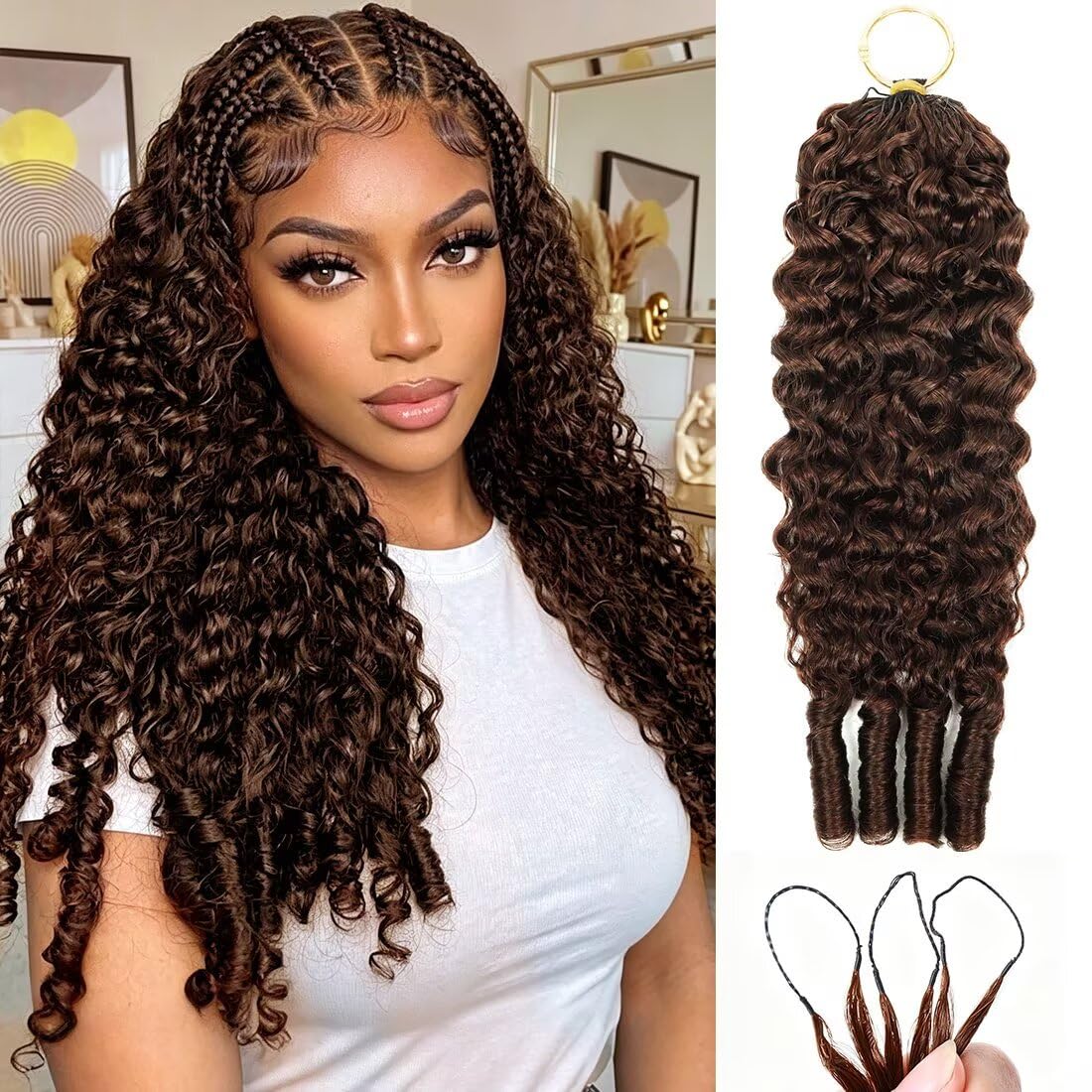 Detalle de ISHOW Human Crochet Hair, 14.1-Inch