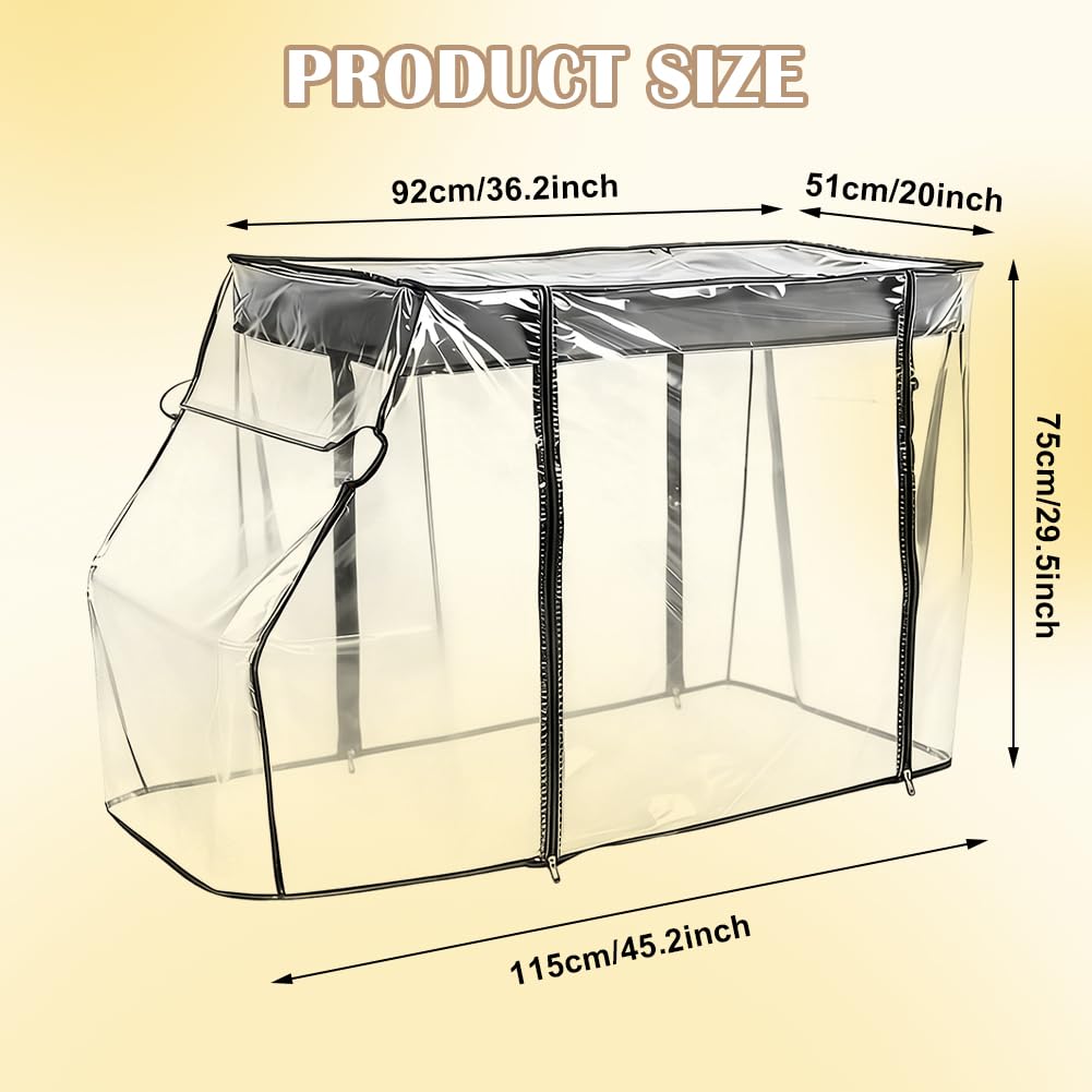 Detalle de Bollerwagen Regenschutz Universal 115x75x51 cm – Transparente Abdeckung mit Reißverschluss