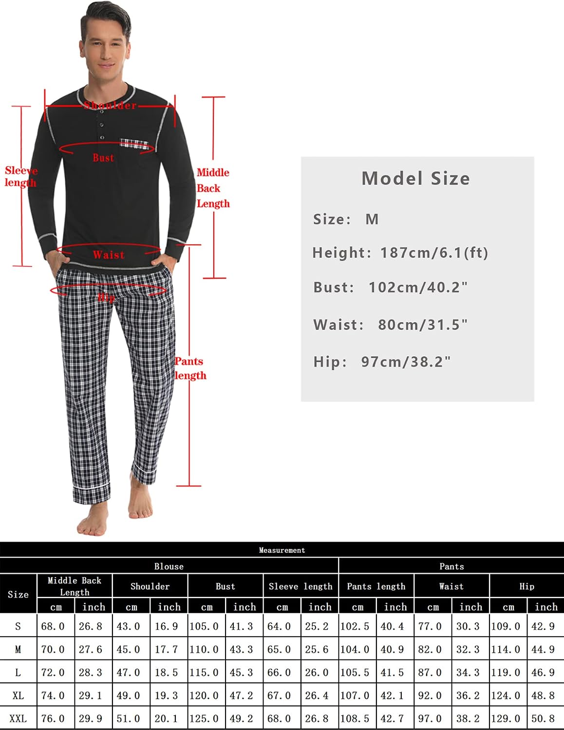 Thumbnail 5 de Litherday Pyjama Long à Carreaux Homme 2 pièces