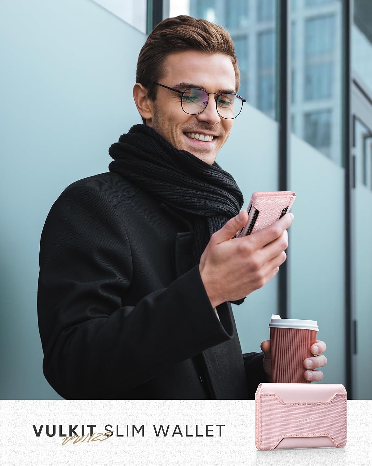 Detalle 2 de VULKIT Mini Geldbörse RFID Slim rosa