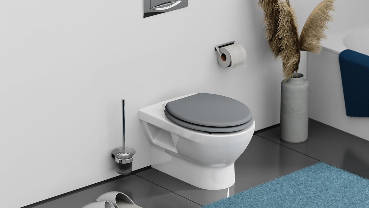 Thumbnail 1 de SCHÜTTE 80102-A Abattant de WC Spirit Grey avec frein de chute – MDF, 150 kg, gris