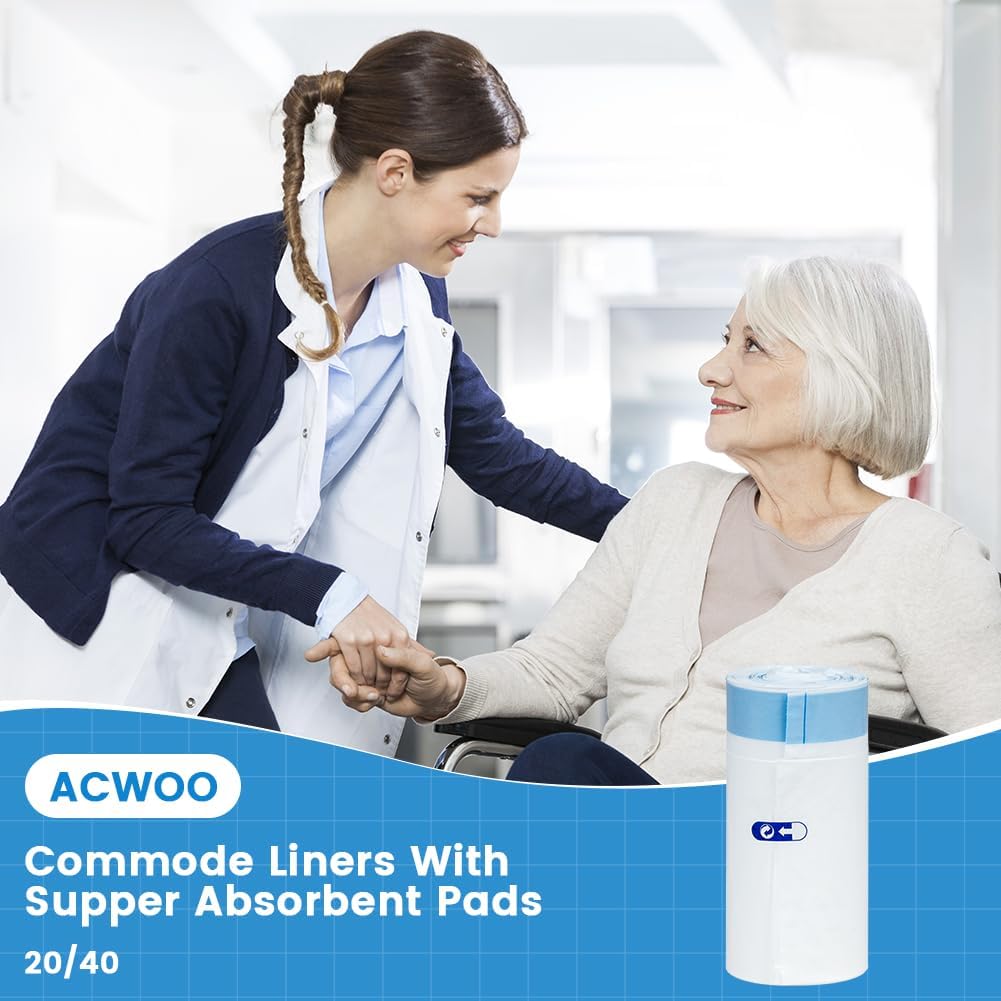 Thumbnail 5 de ACWOO Sacs hygiéniques pour chaise percée 40 pièces (53 x 40 cm) avec cordon de serrage