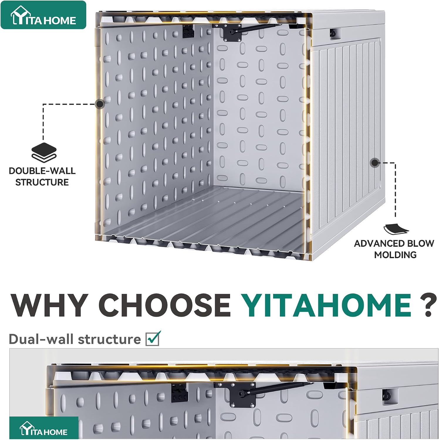 Thumbnail 3 de YITAHOME 303L Garden Outdoor Storage Box – HDPE Resin Deck Box with Lockable Lid