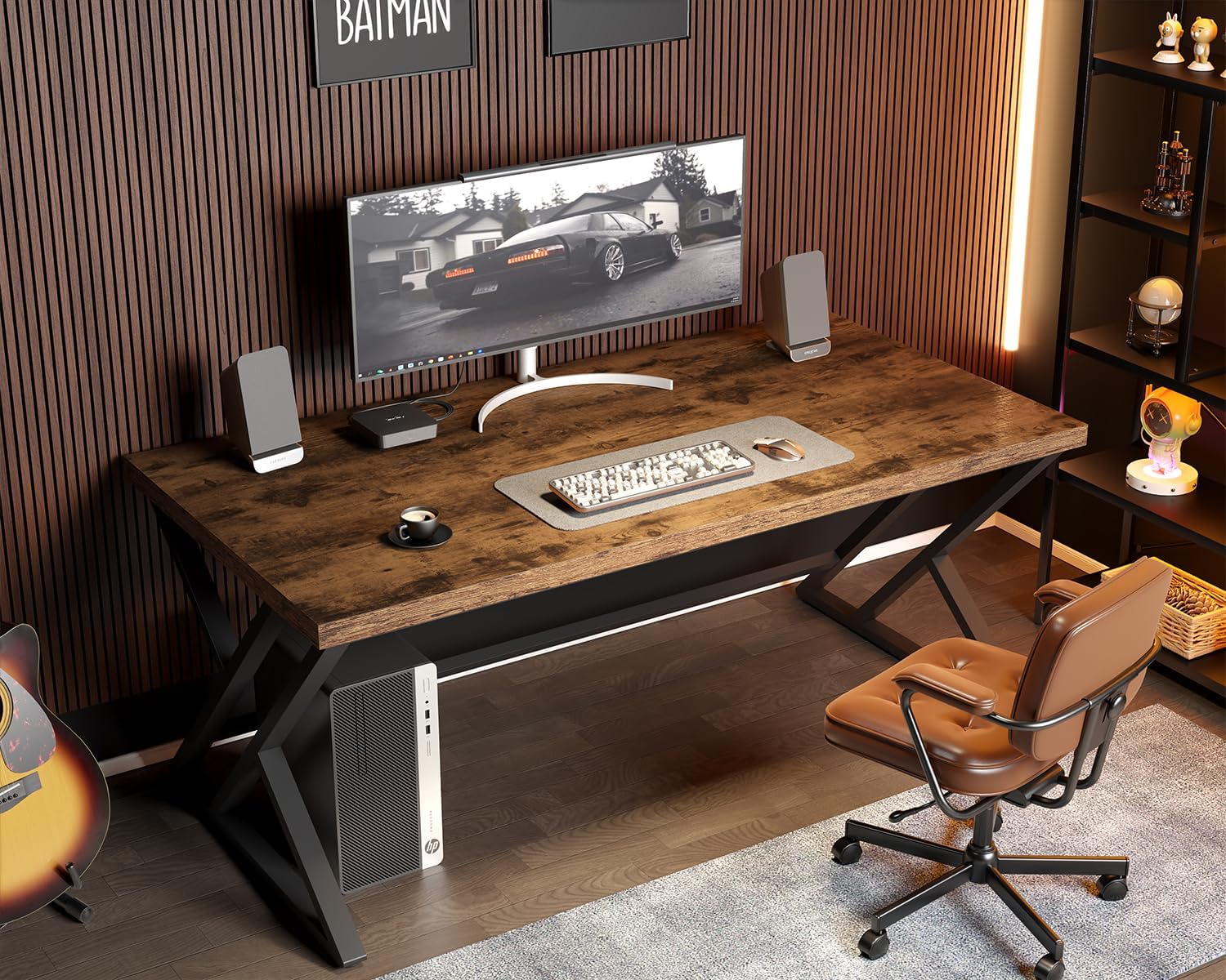 Thumbnail 2 de LVB scrivania rustica per computer in legno e metallo dallo stile industriale