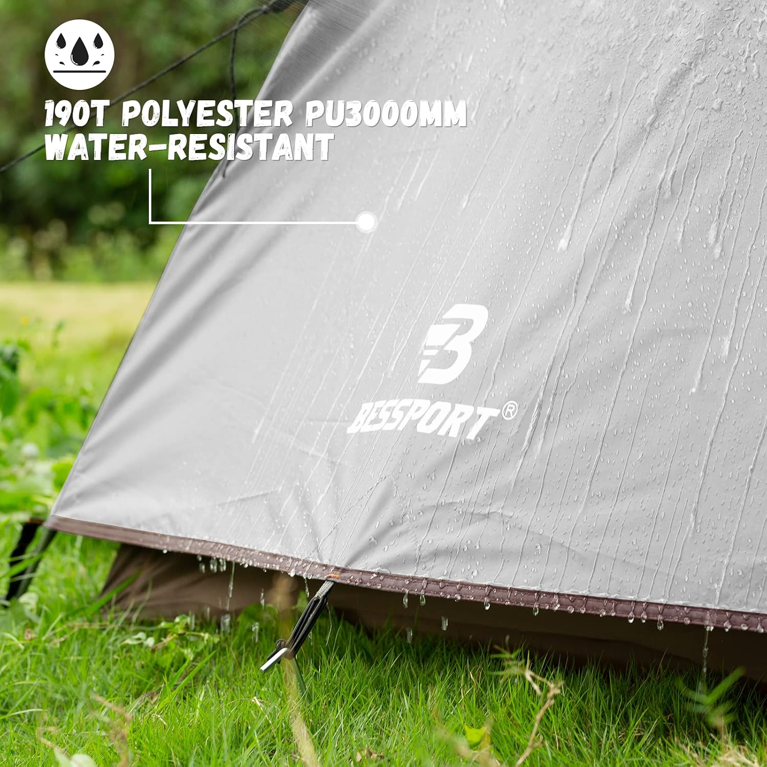 Thumbnail 4 de Bessport Zelt 2/3 Personen Camping 2 Türen