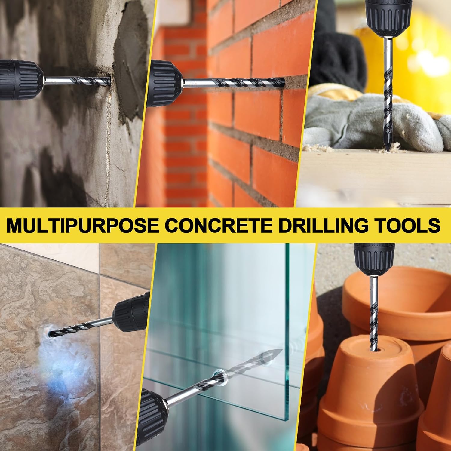 Thumbnail 2 de DYRECELVE Concrete Drill Bit Set 12-PCS, Carbide-Tipped, 7 Sizes
