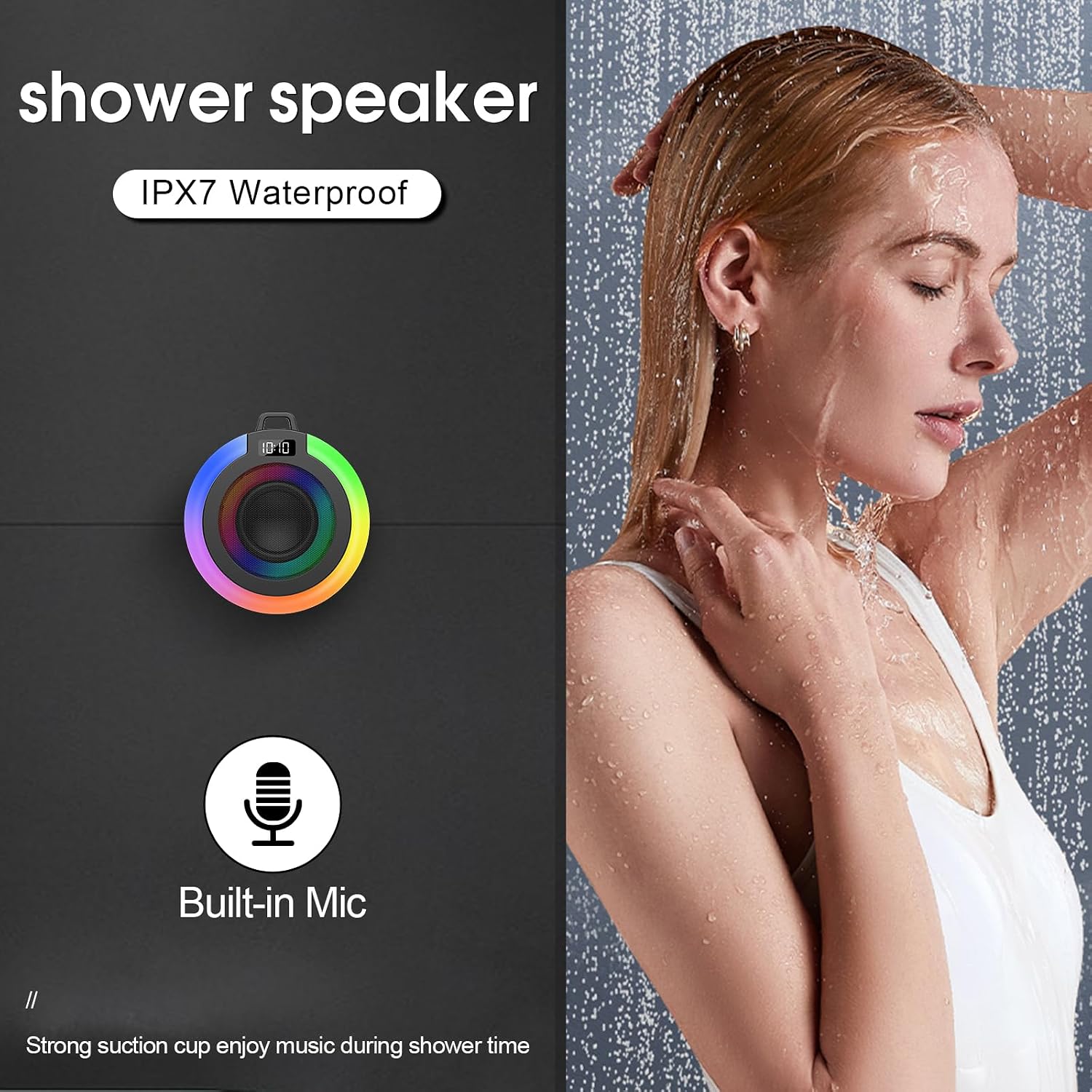 Detalle 2 de WXQZXO Bluetooth Shower Speaker 8h playtime