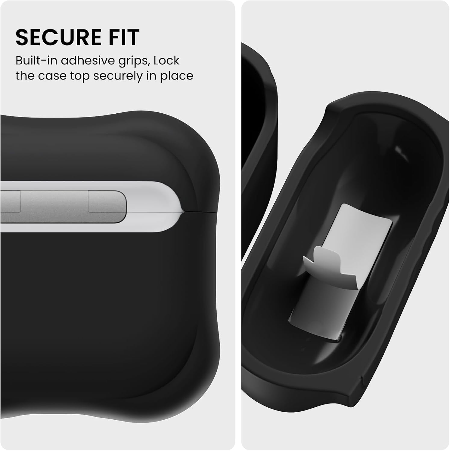 Detalle de ORNARTO Vortuxe Coque en Silicone Liquide pour AirPods 4 (2024) — Protection Militaire 2X MIL-STD, LED Visible, Mousqueton, Noir