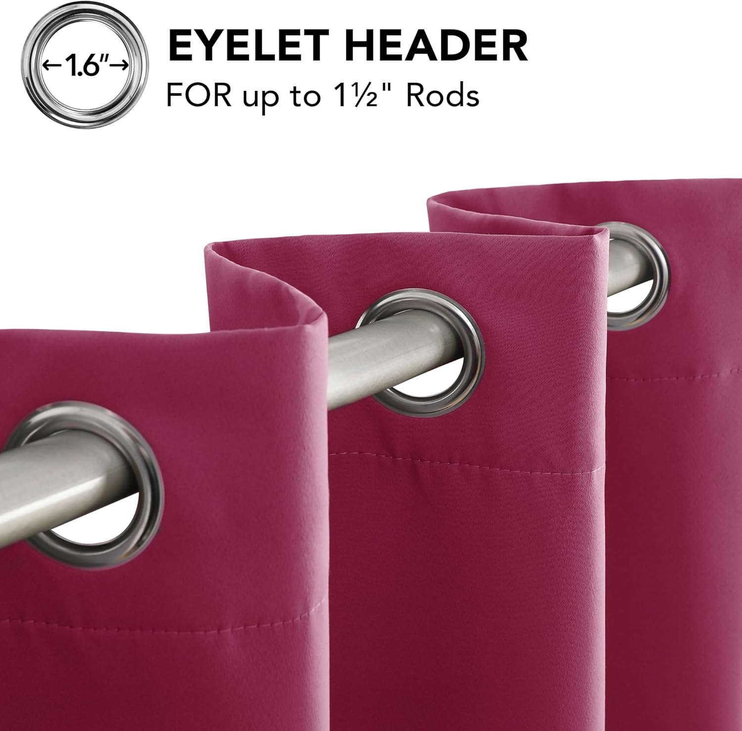 Thumbnail 5 de Deconovo Blackout Curtains 52 x 84 Inch fuchsia 🪟