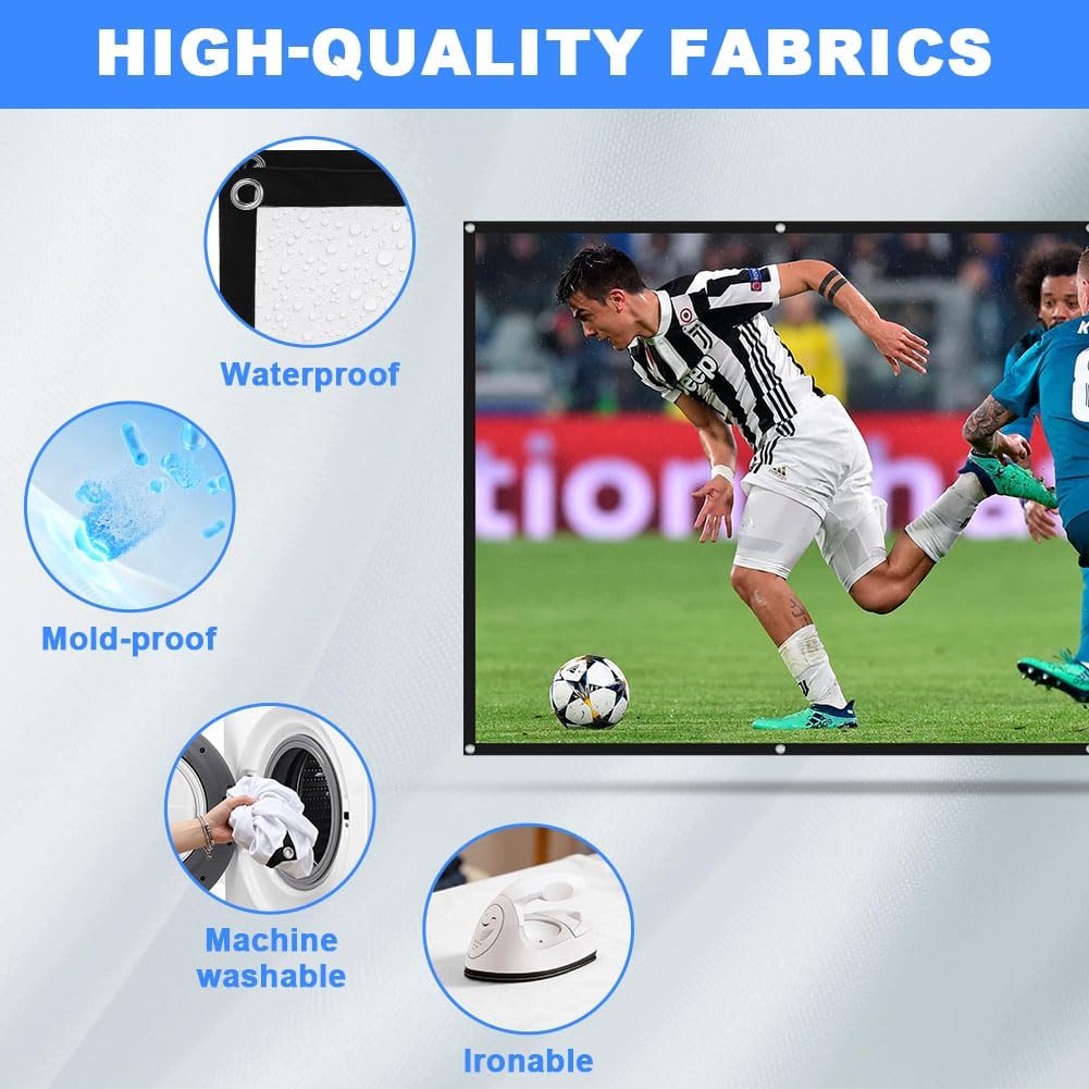 Detalle de OFFCUP 100in Projection Screen, Foldable Polyester with 170° Viewing Angle