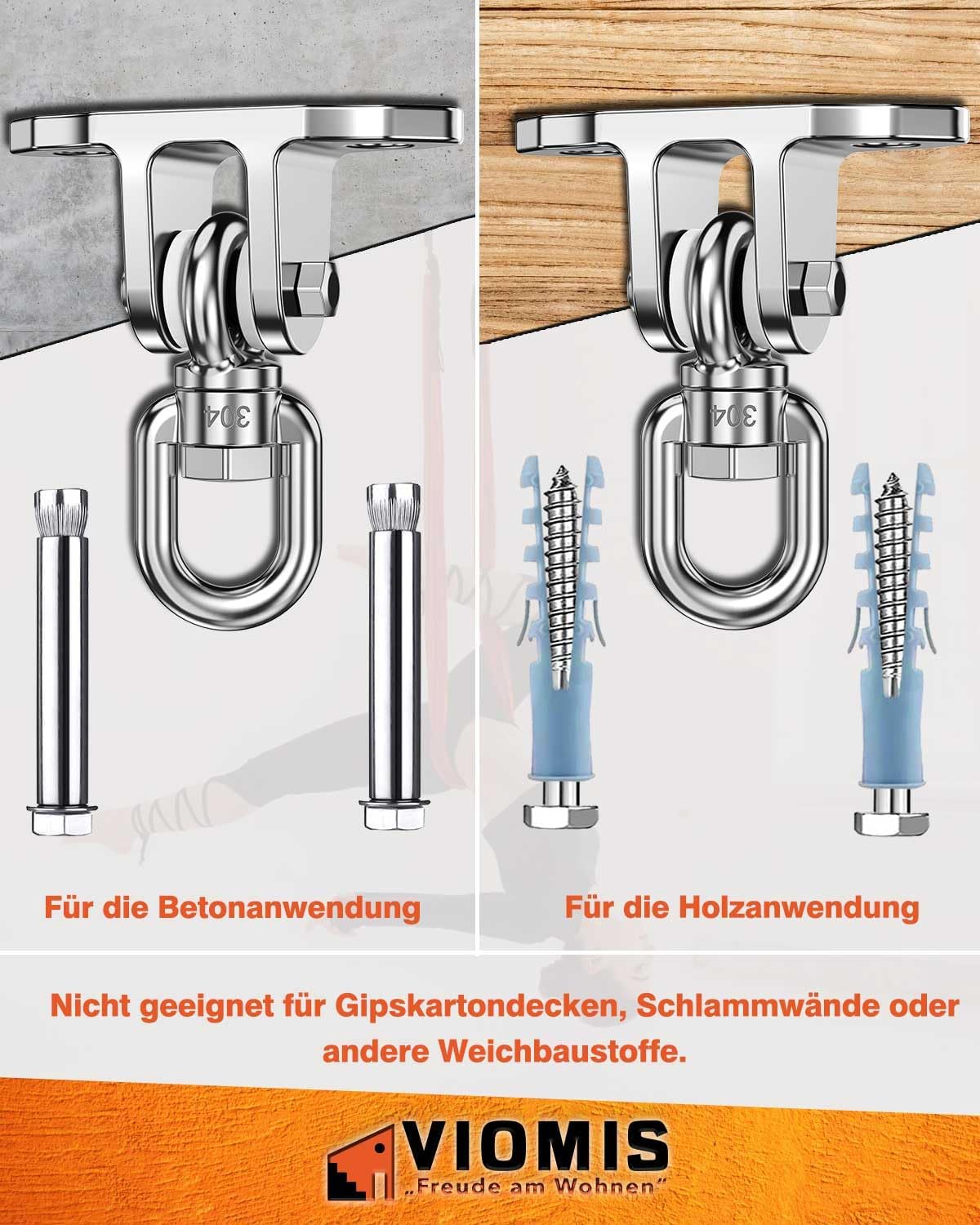 Thumbnail 2 de Viomis 360° Schaukelhaken aus Edelstahl 450 kg