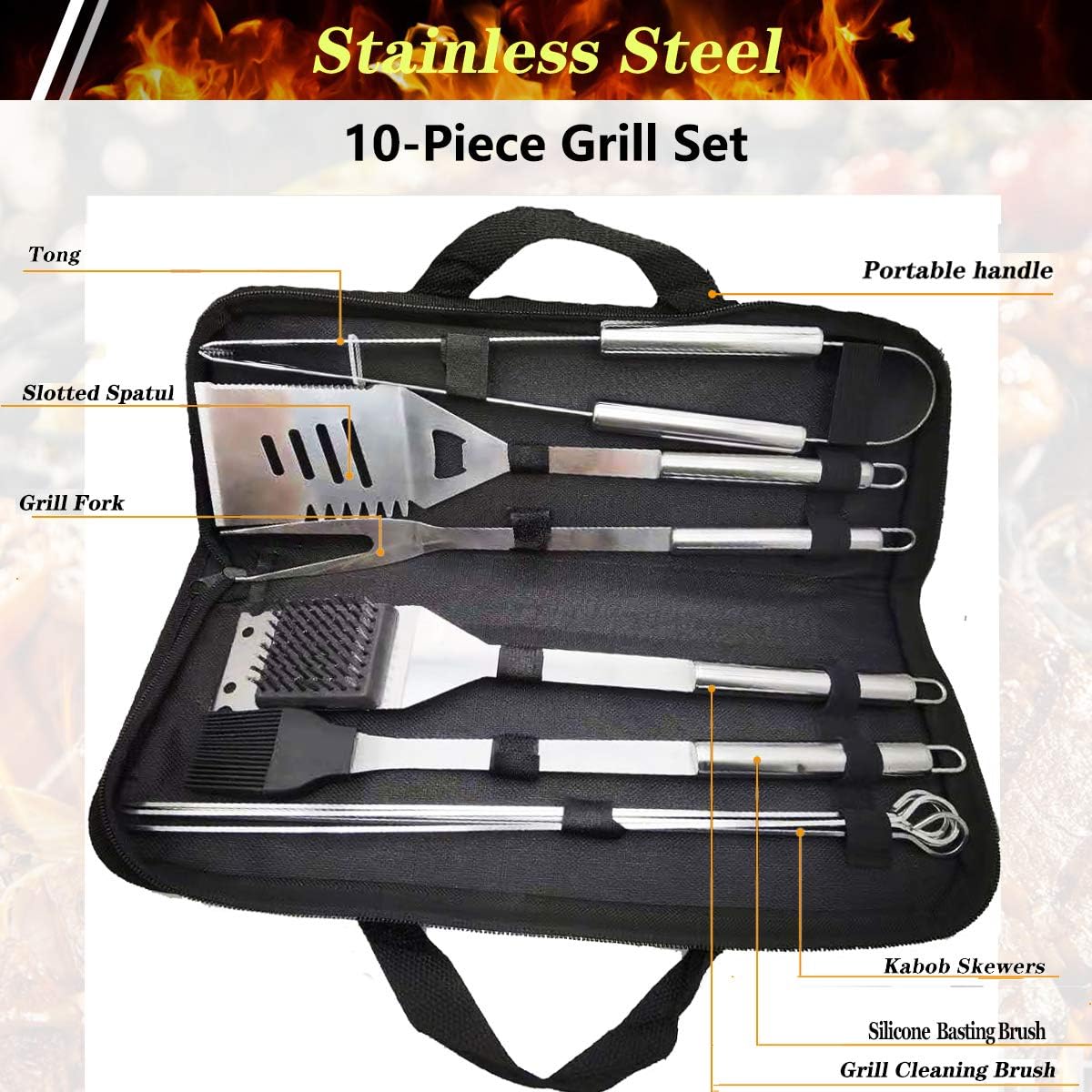 Detalle 2 de 10PCS BBQ Grill Tool Set 10-piece kit