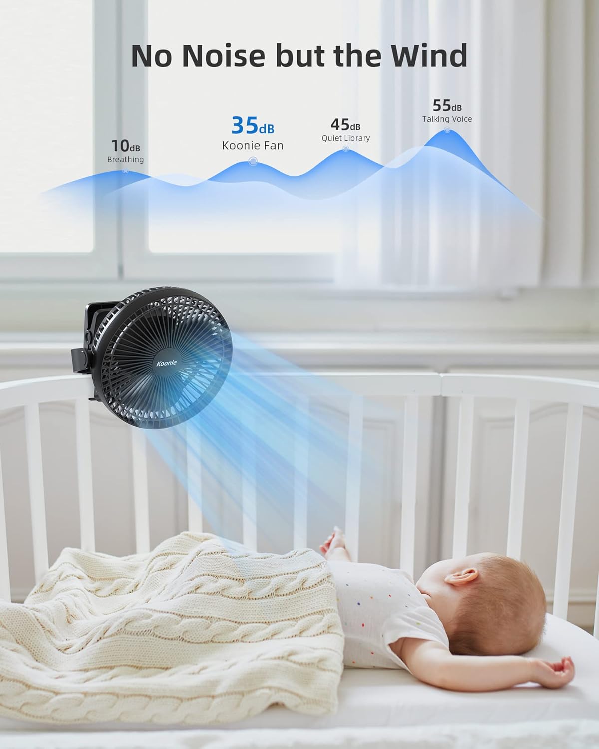 Detalle 2 de Koonie 8‑Inch Clip-On Fan 10000mAh Rechargeable 🔌🌀