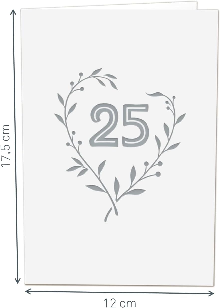 Thumbnail 3 de papercrush Carte Pop-Up Noces d'Argent – Carte de félicitations 3D pour le 25e anniversaire de mariage