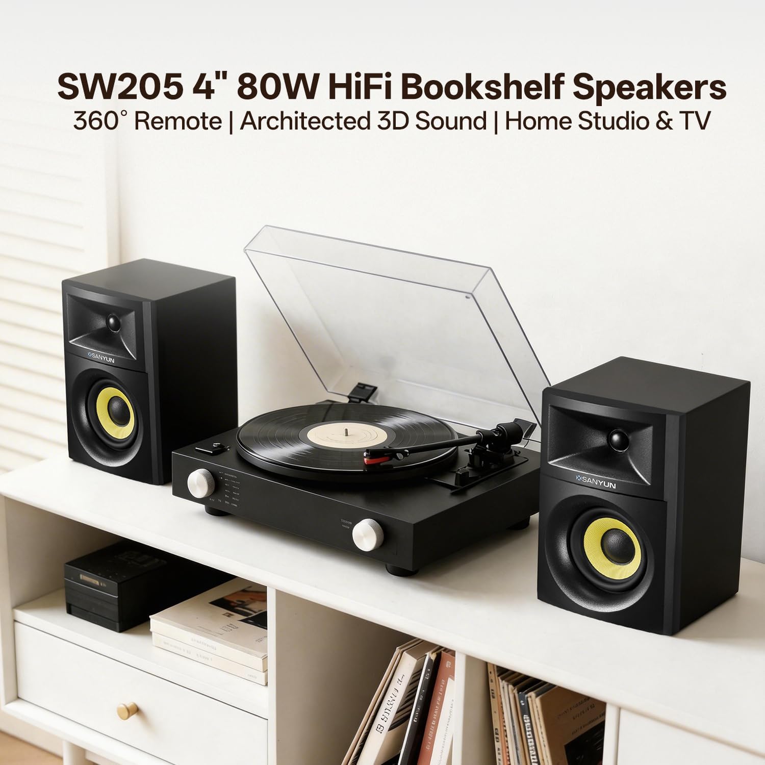 Detalle 2 de Sanyun SW205 2.0 Bookshelf Speakers review: room-filling stereo with Dual-DSP